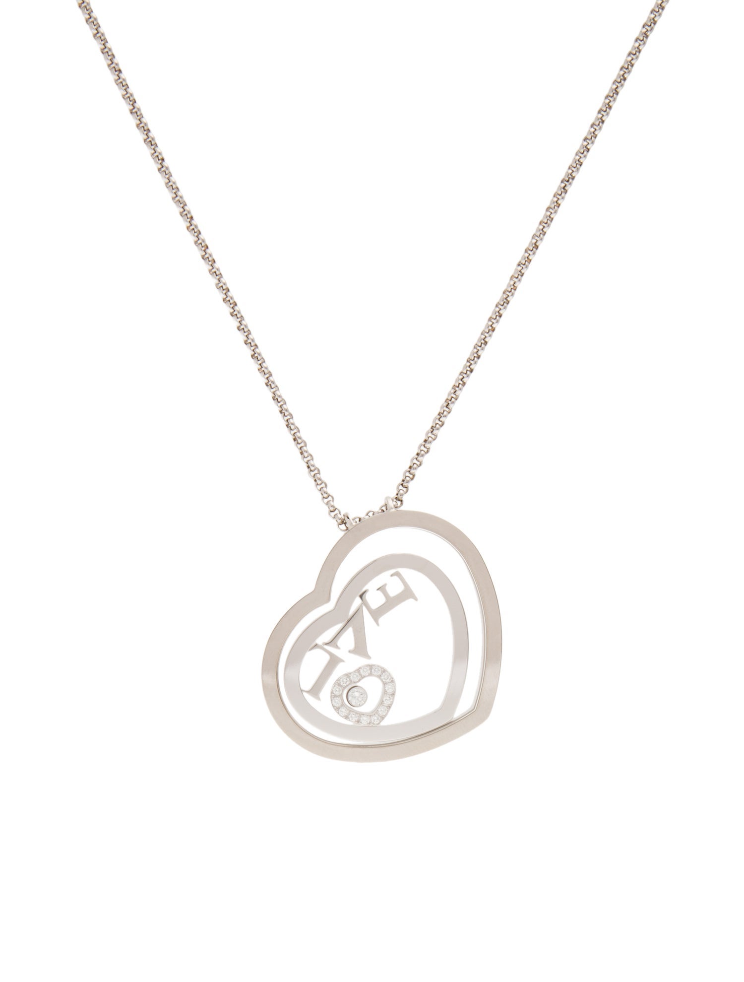 Chopard 18K Diamond Happy Spirit Heart Pendant Necklace