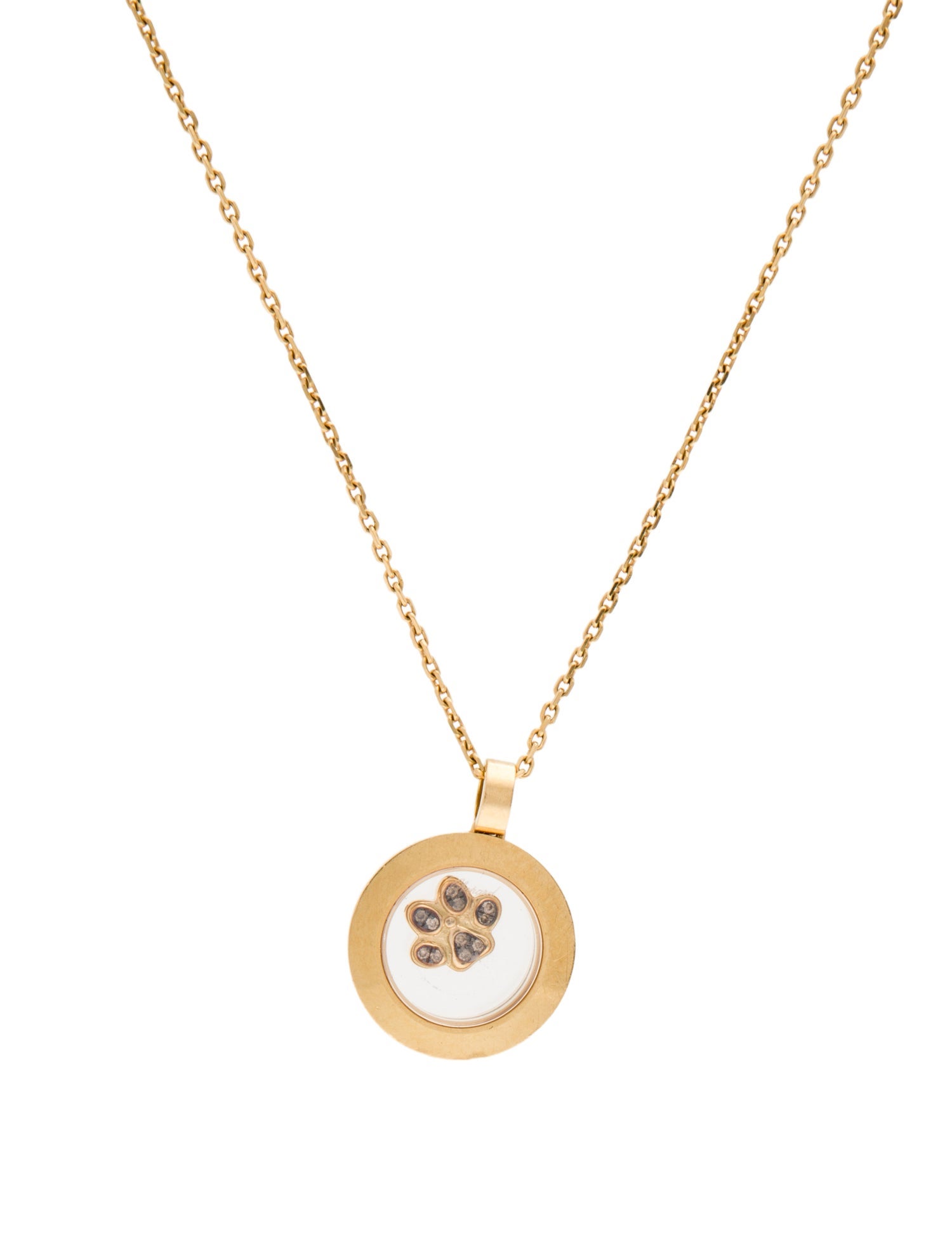 Chopard 18K Happy Paws Diamond Pendant Necklace