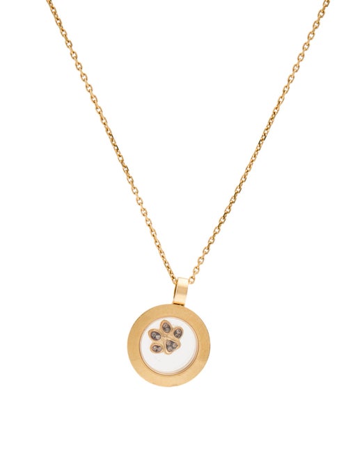 Chopard 18K Happy Paws Diamond Pendant Necklace