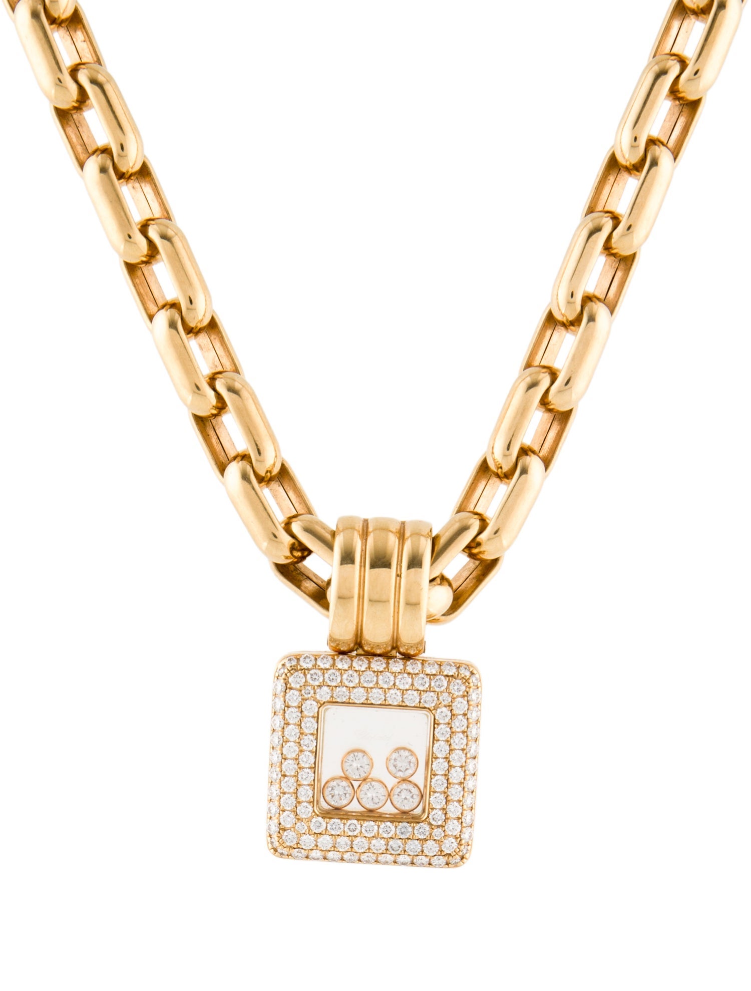 Chopard 18K Diamond Happy Diamonds Pendant Necklace