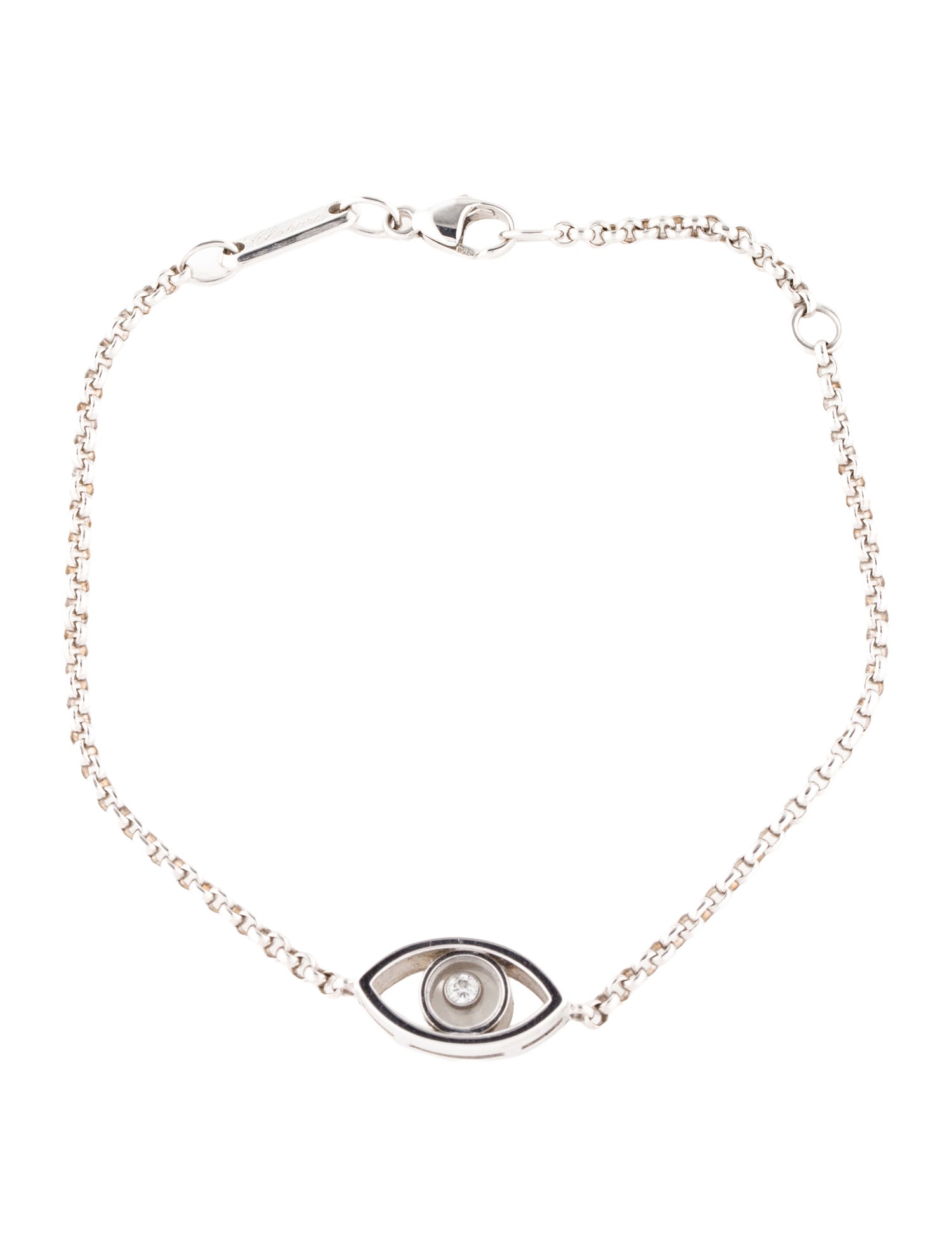 Chopard 18K Diamond Good Luck Charms Evil Eye Station Bracelet