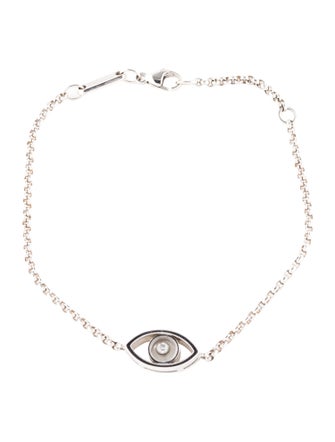 Chopard 18K Diamond Good Luck Charms Evil Eye Station Bracelet
