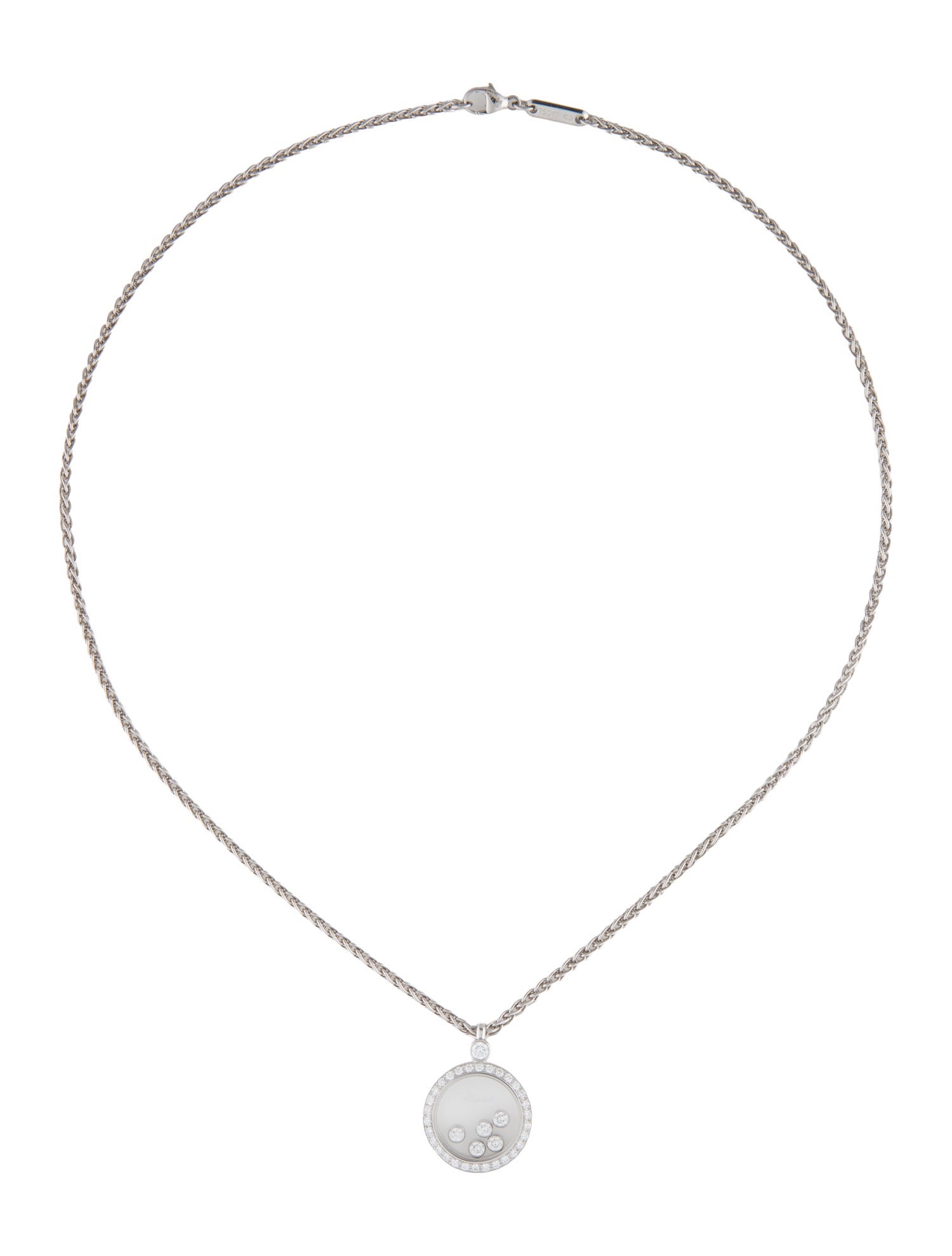 Chopard 18K Happy Diamonds Circle Pendant Necklace