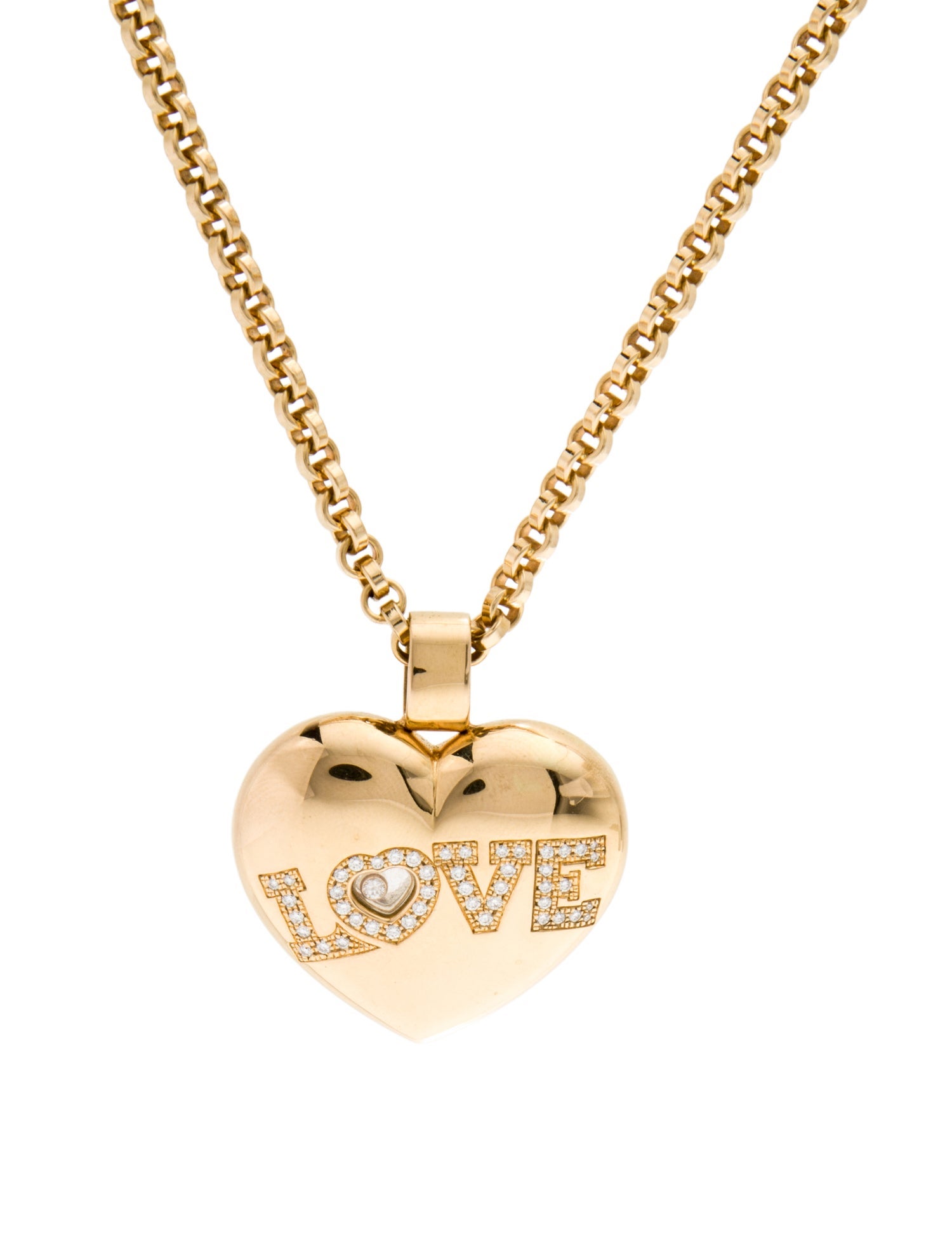 Chopard 18K Diamond 'Love' Heart Pendant Necklace