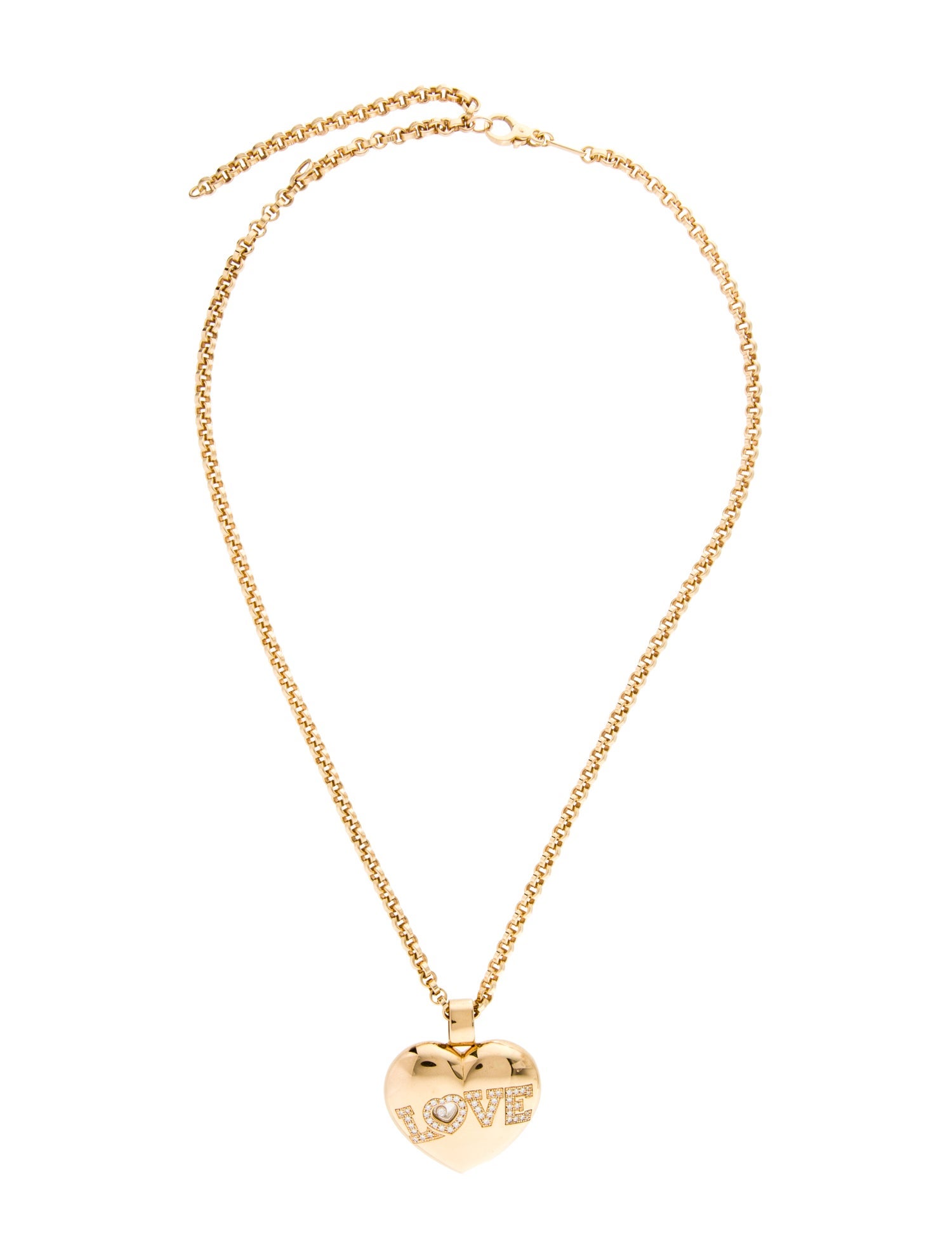 Chopard 18K Diamond 'Love' Heart Pendant Necklace