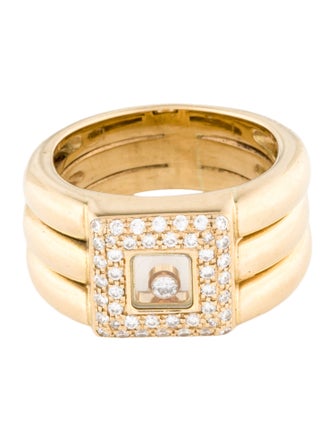 Chopard 18K Happy Diamond Square Signet Ring