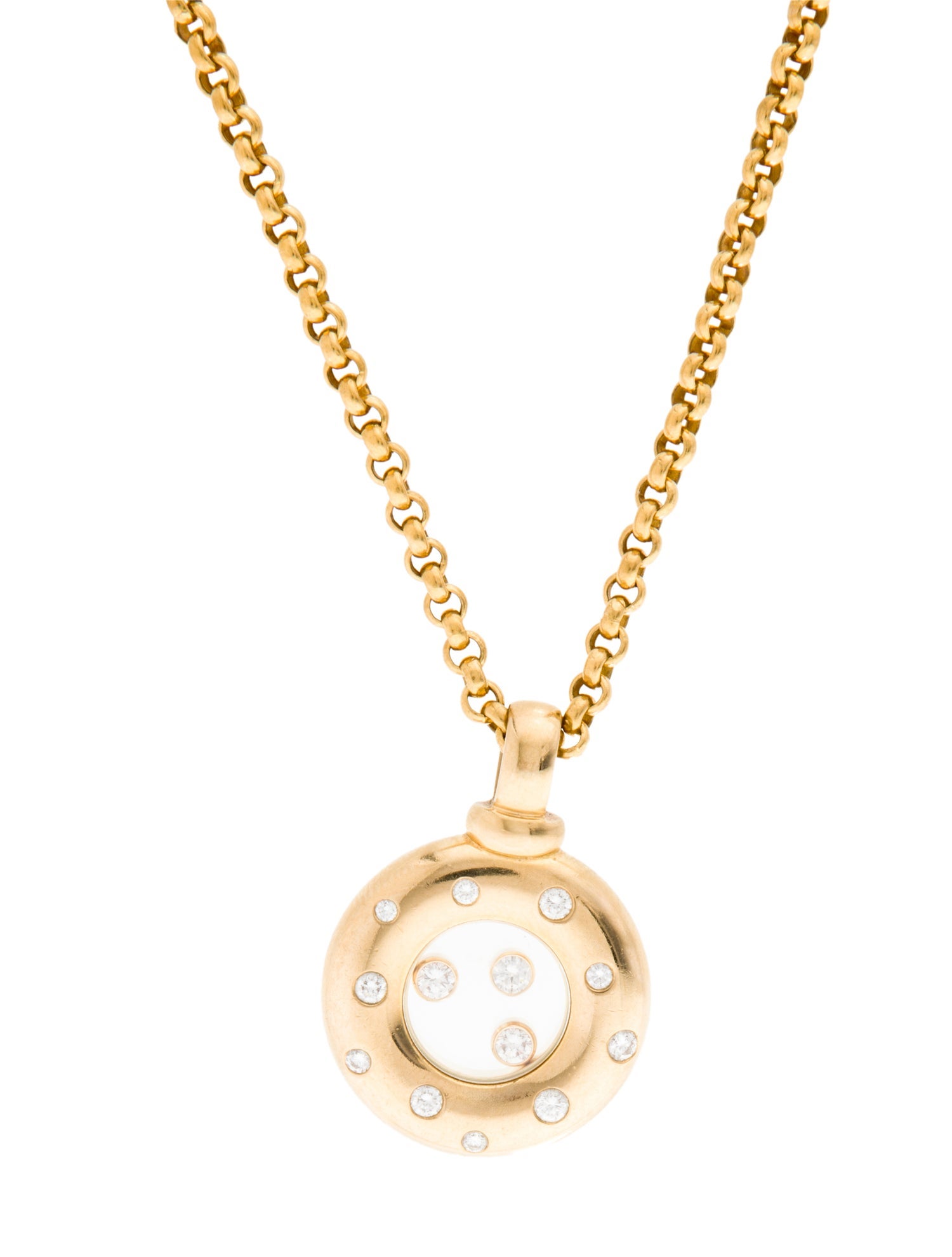 Chopard 18K Diamond Circle Pendant Necklace