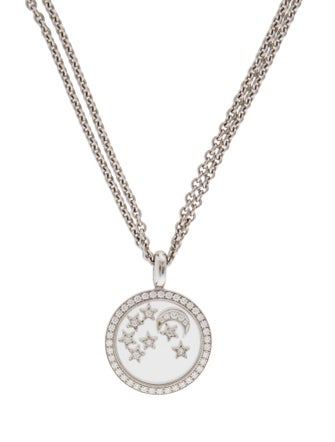 Chopard 18K Diamond Moon & Star Pendant Necklace