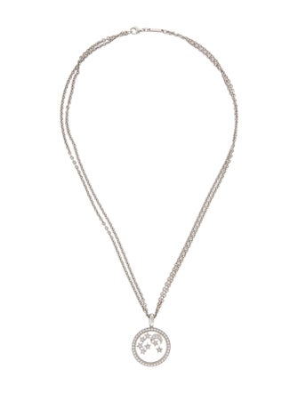 Chopard 18K Diamond Moon & Star Pendant Necklace