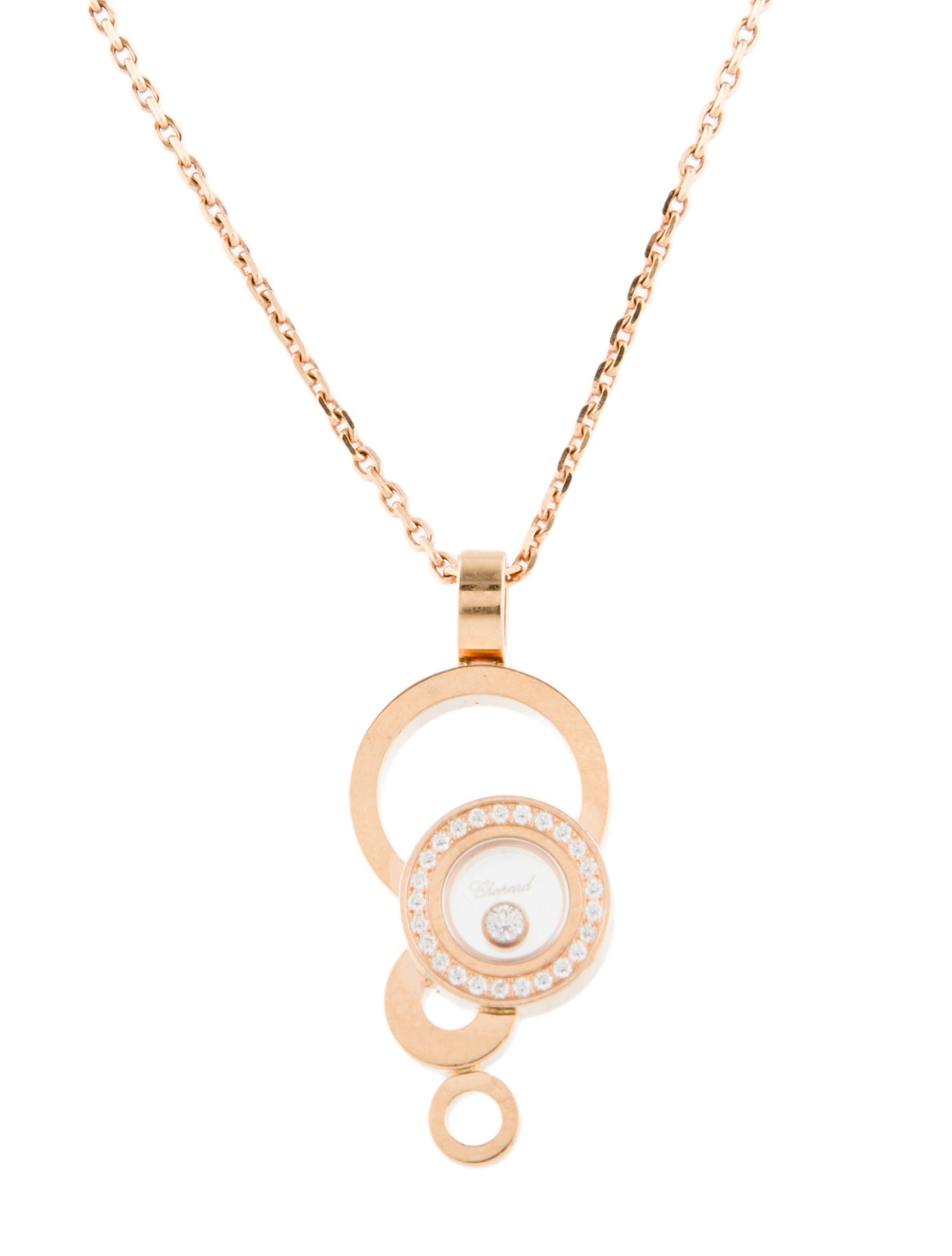 Chopard 18K Diamond Happy Bubbles Pendant Necklace