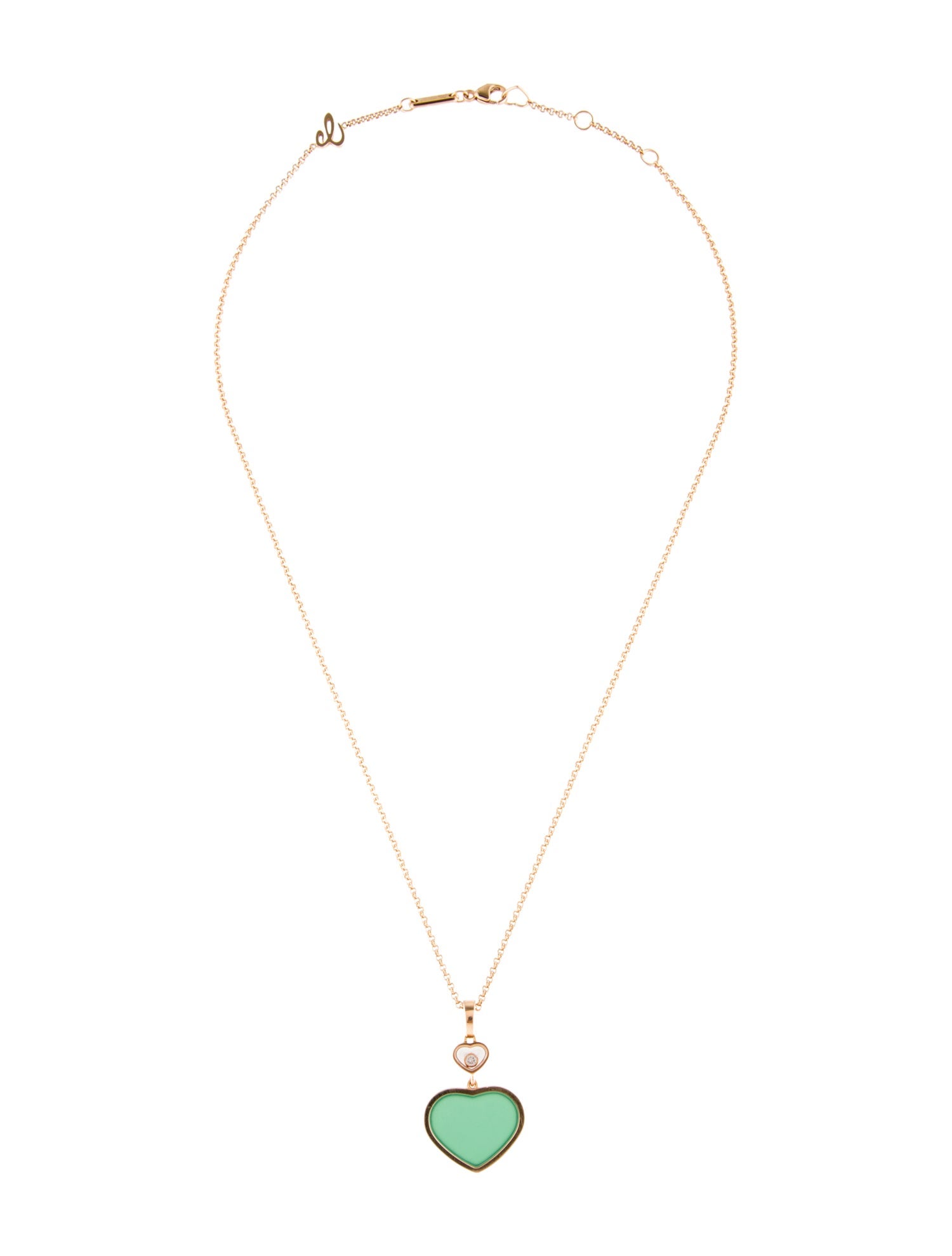 Chopard 18K Dyed Chalcedony Happy Hearts Pendant Necklace