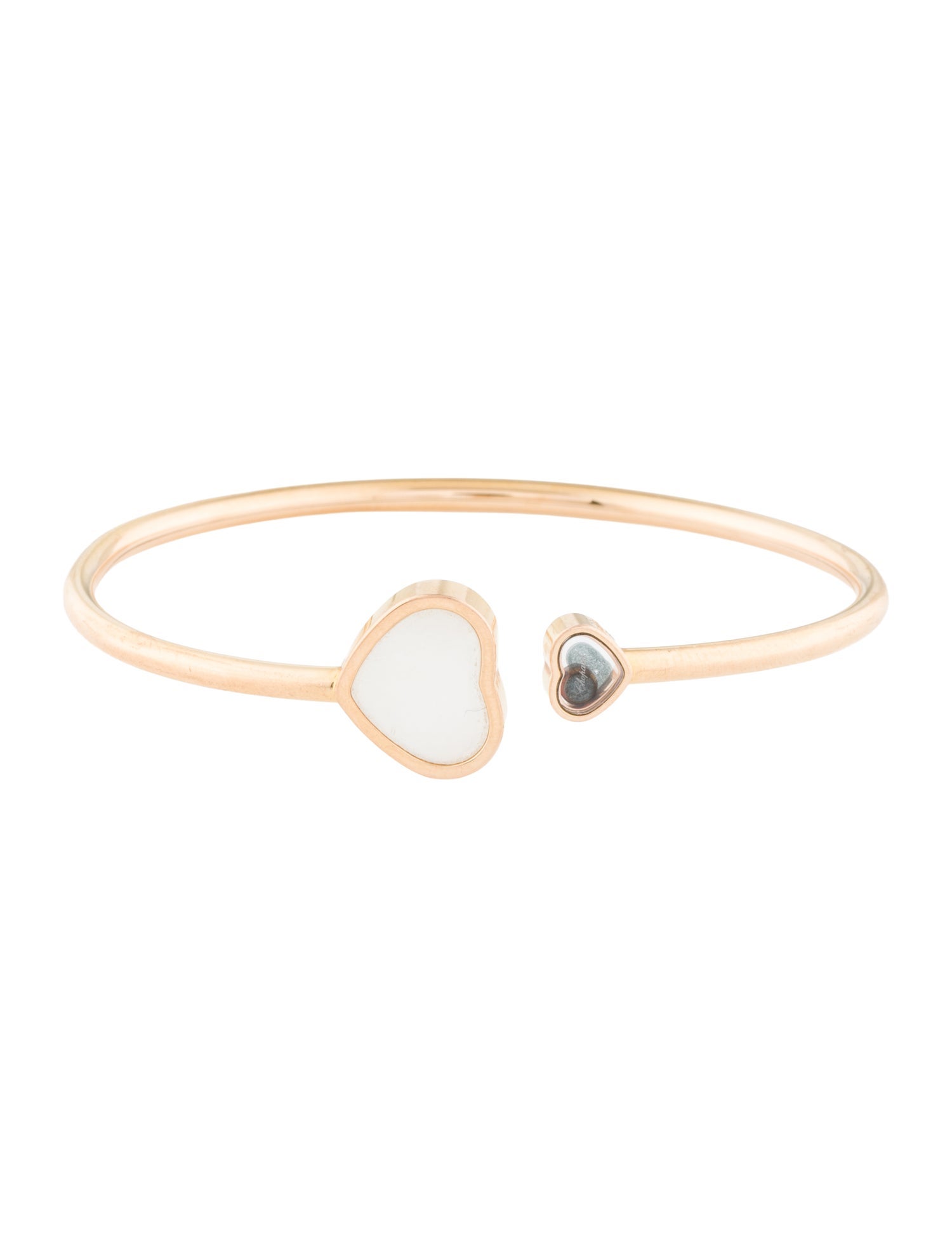 Chopard 18K Mother of Pearl & Diamond Happy Hearts Cuff