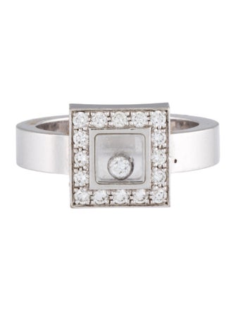 Chopard 18K Happy Diamonds Square Cocktail Ring