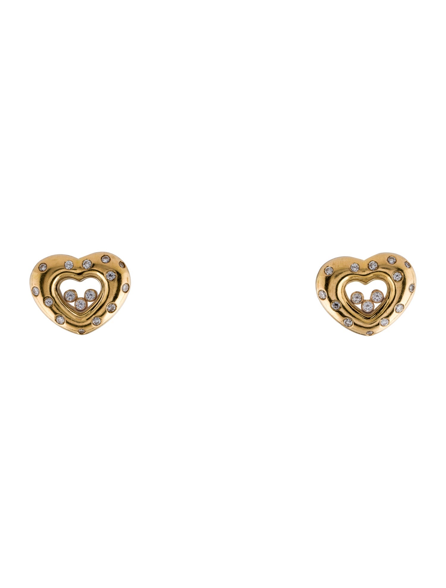Chopard 18K Happy Diamond Heart Earclips
