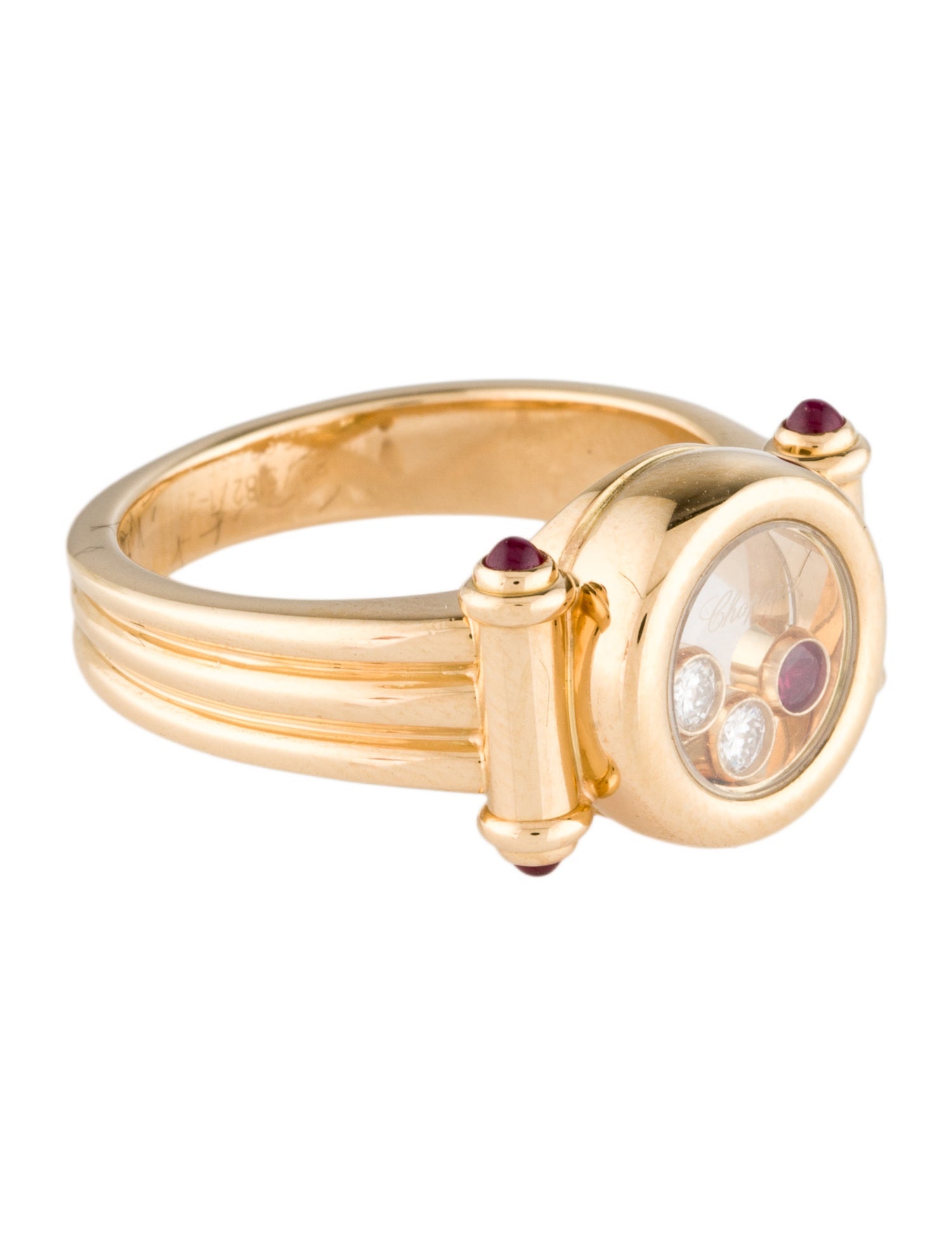 Chopard 18K Happy Diamonds & Ruby Cocktail Ring