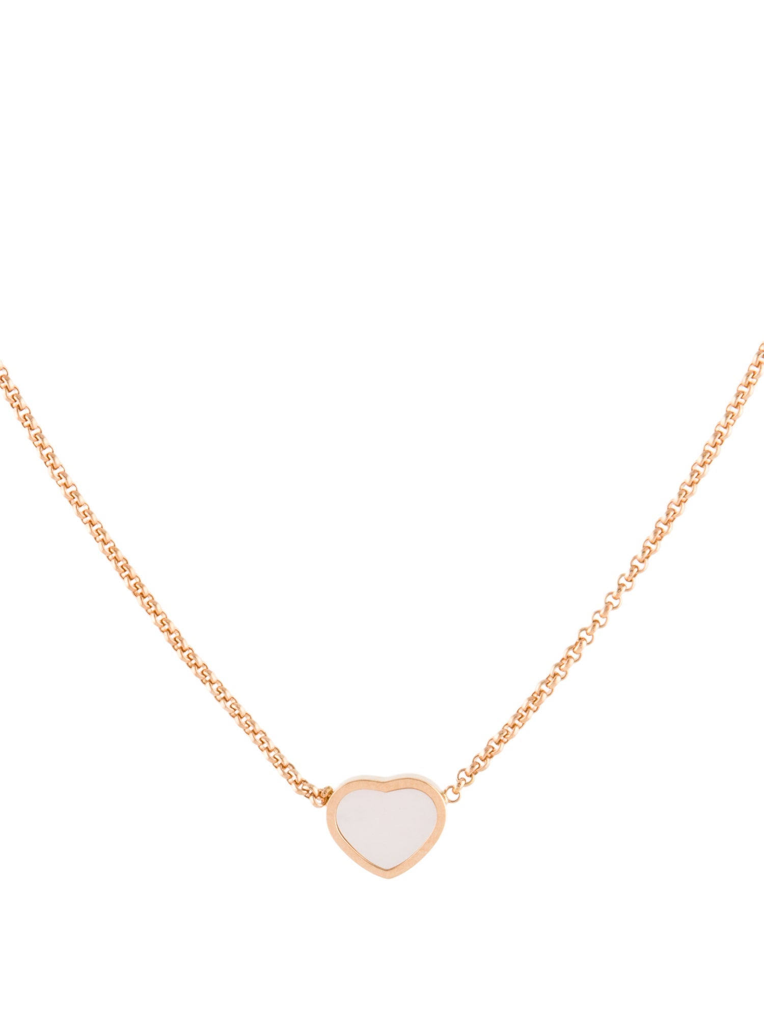 Chopard Mother of Pearl ' My Happy Hearts ' Pendant Necklace
