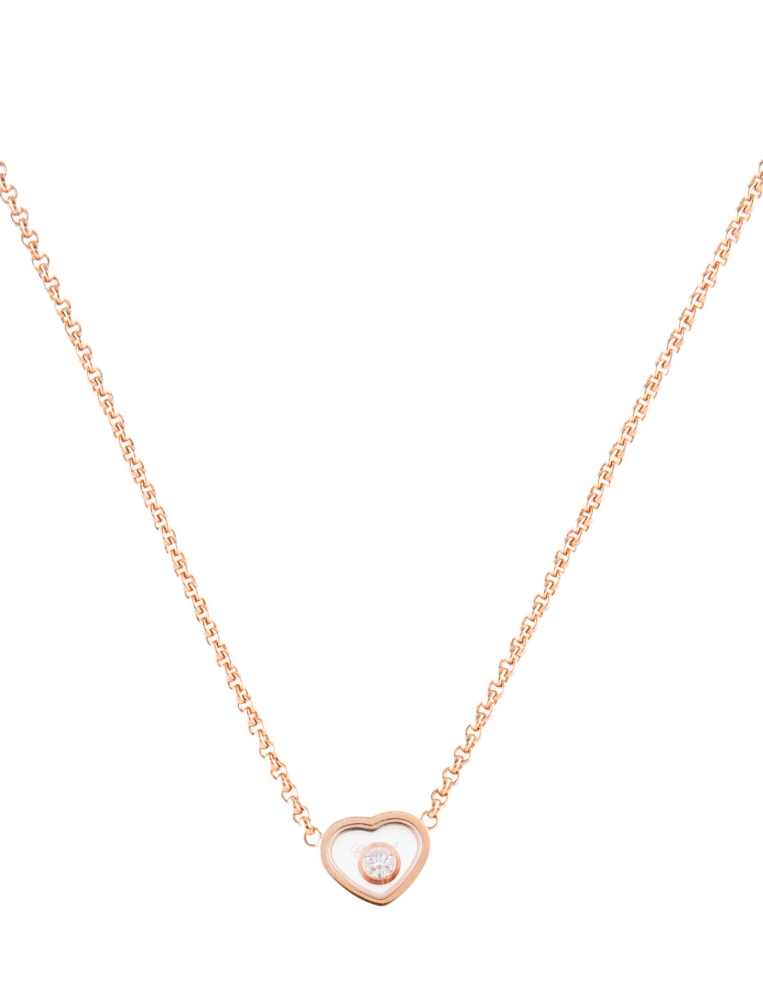 Chopard 18K Diamond Happy Heart Pendant Necklace