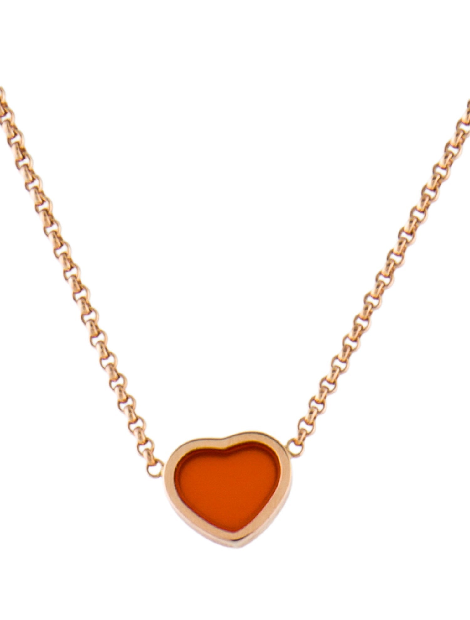 Chopard 18K Carnelian Happy Hearts Pendant Necklace