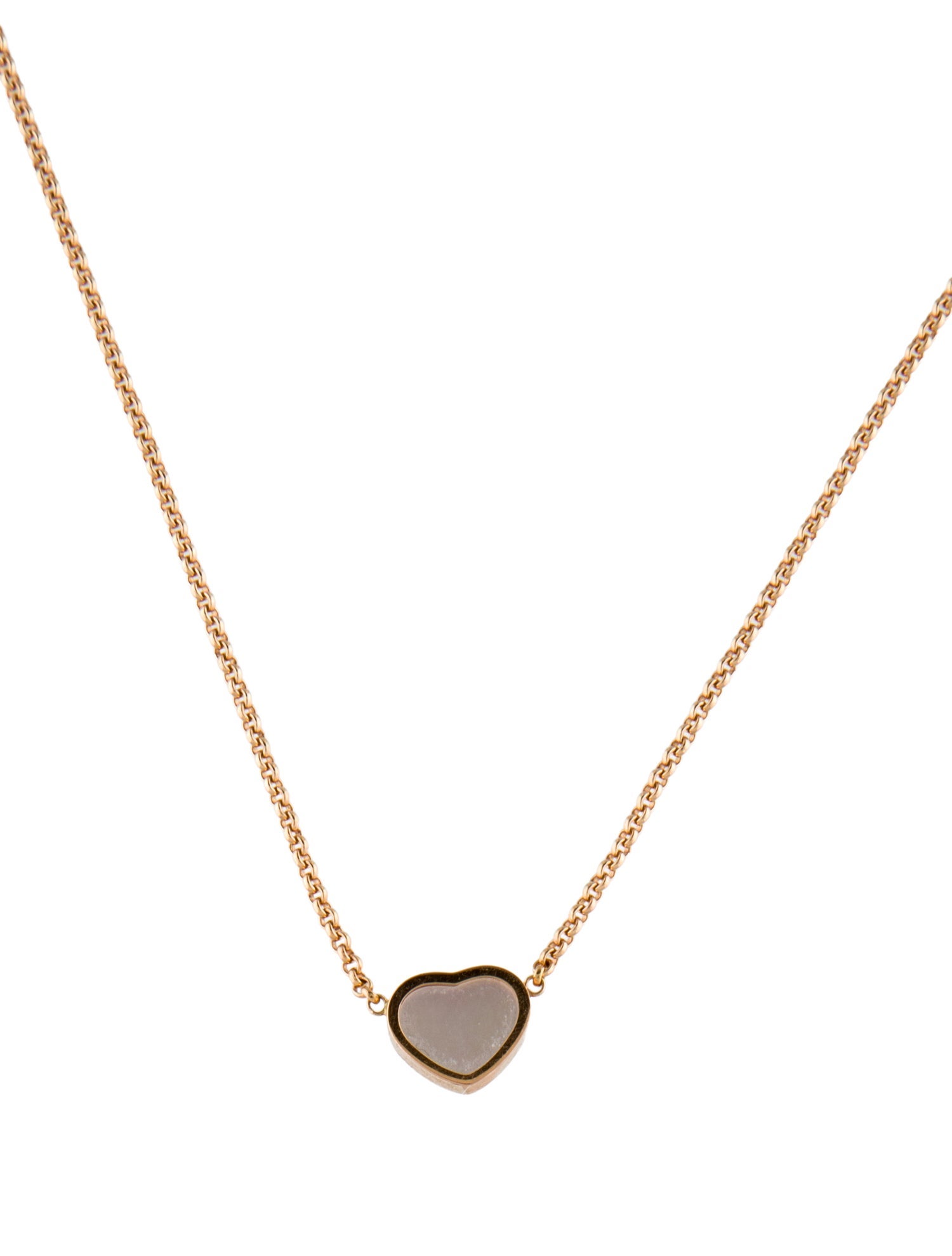 Chopard 18K Mother of Pearl Happy Hearts Pendant Necklace