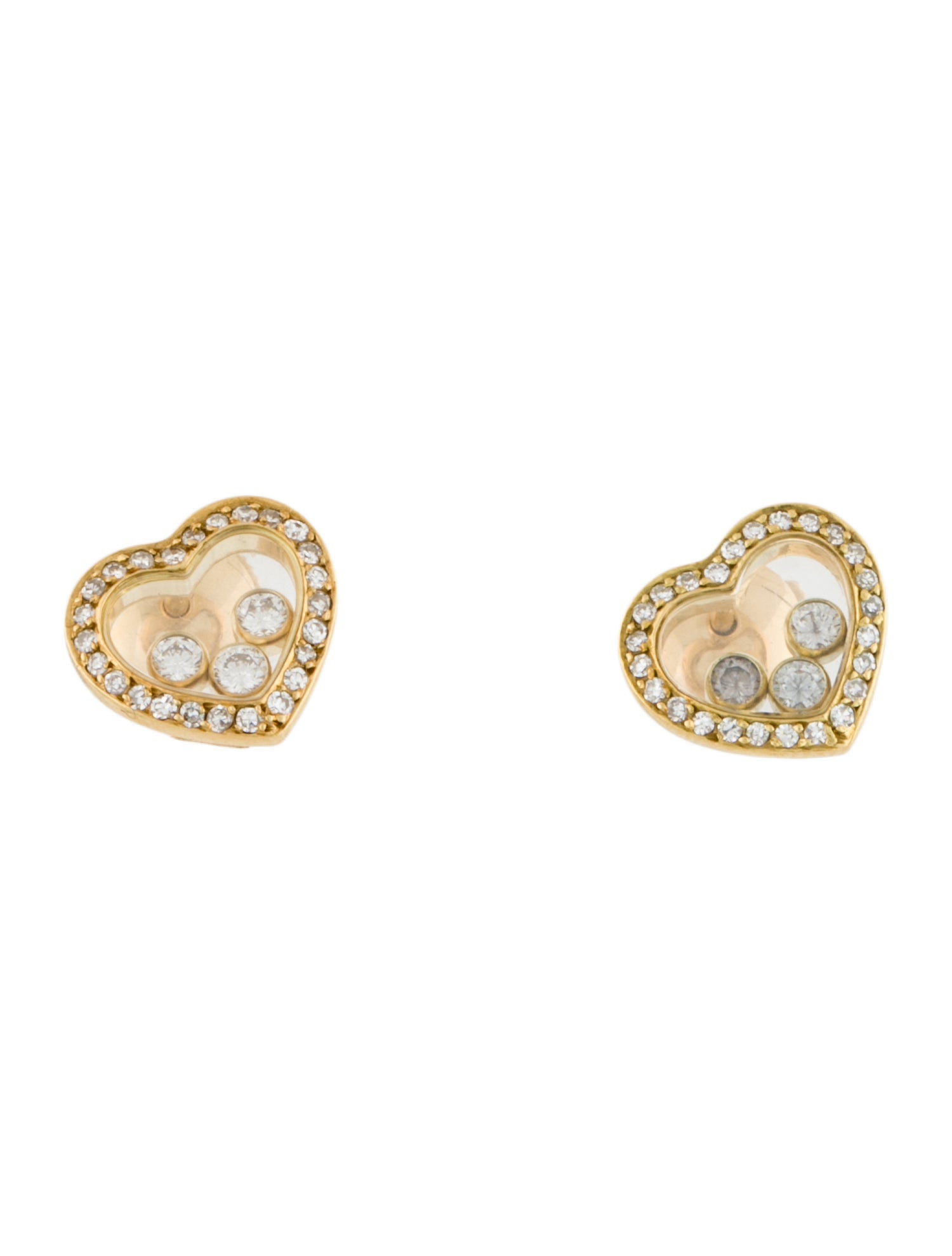 Chopard 18K Diamond Heart Stud Earrings