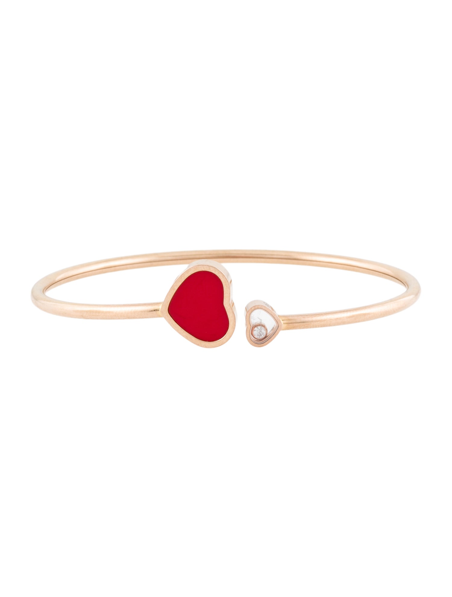 Chopard 18K Diamond & Enamel Happy Hearts Bangle Bracelet
