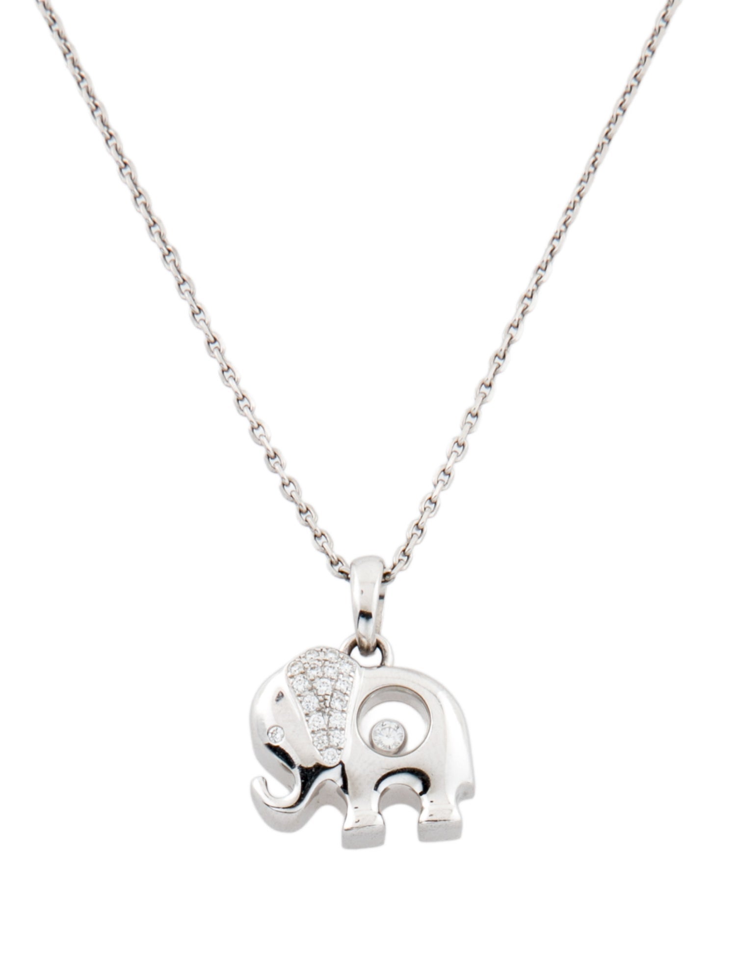 Chopard 18K Diamond Happy Elephant Pendant Necklace
