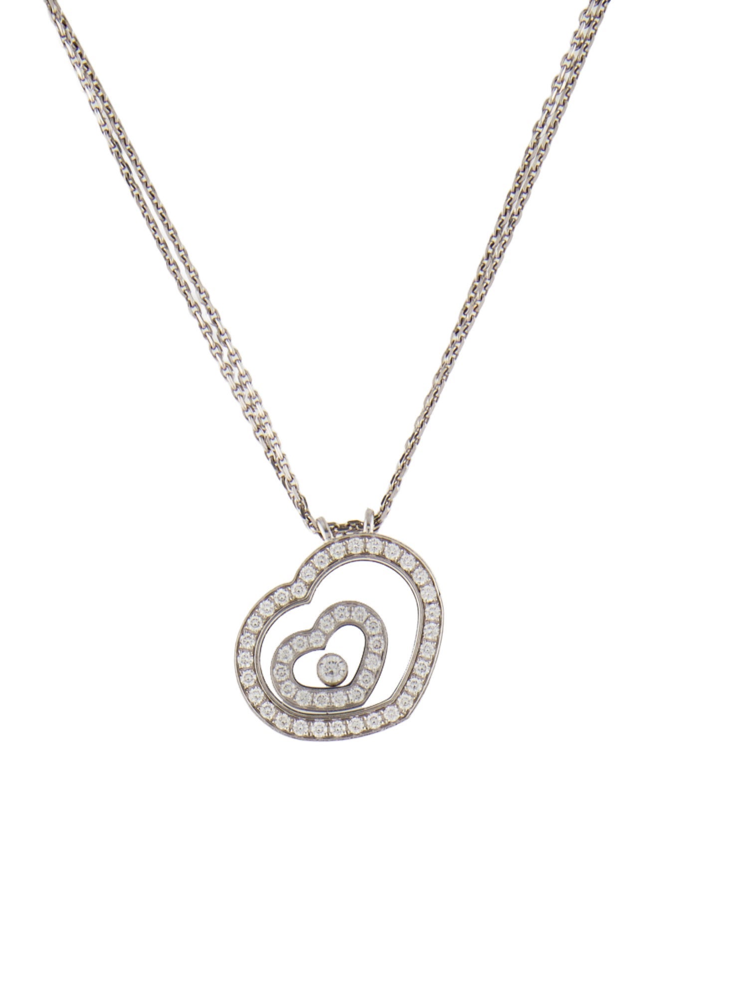 Chopard 18K Diamond Happy Spirit Heart Pendant Necklace