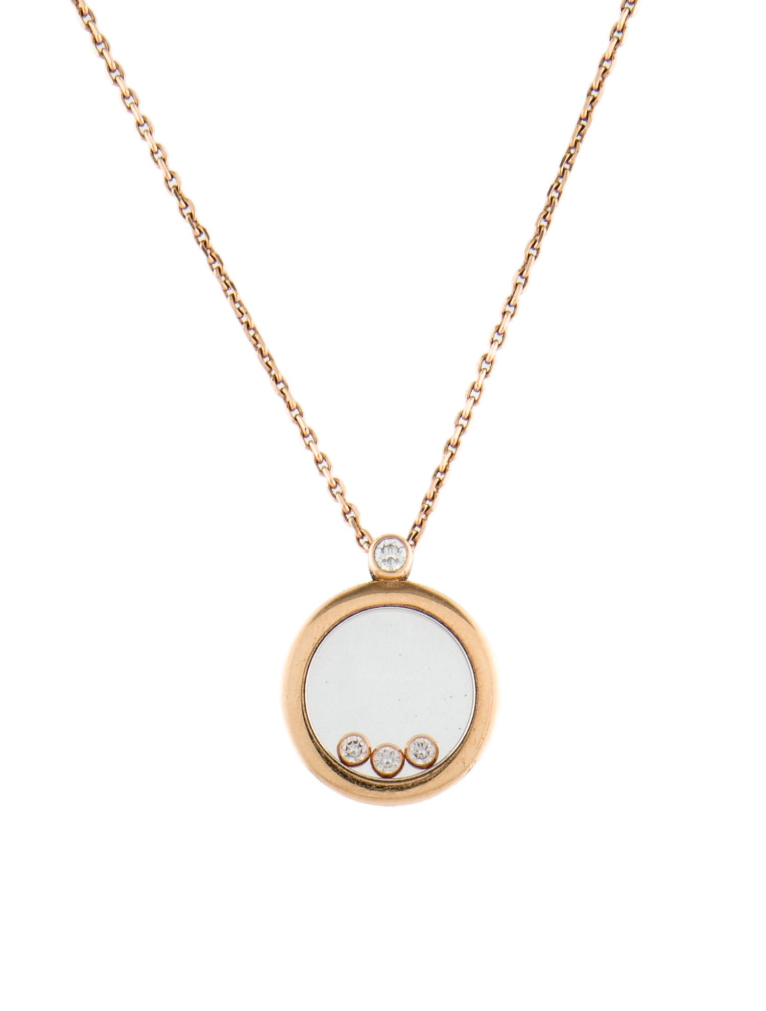 Chopard 18K Diamond Happy Diamonds Pendant Necklace