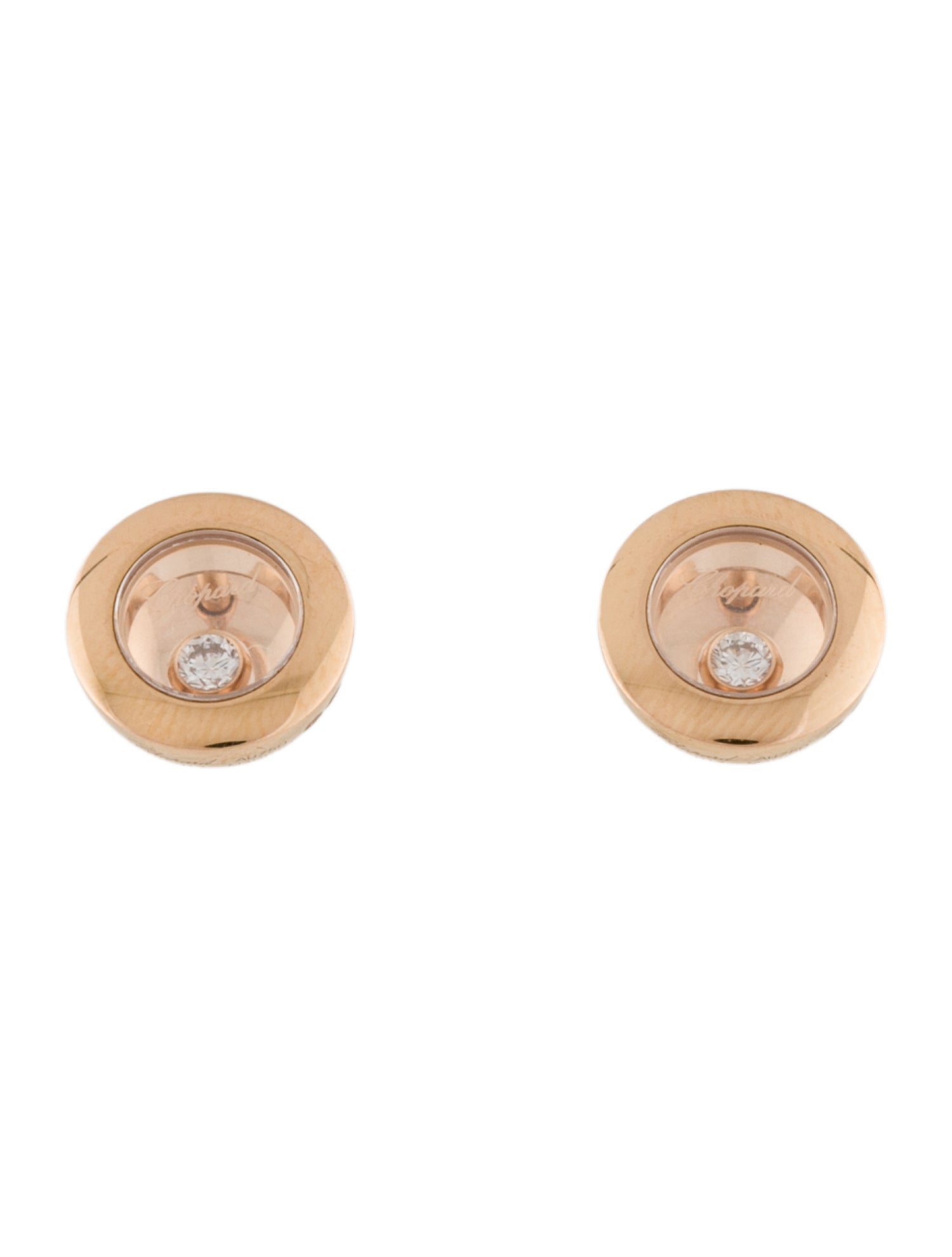Chopard 18K Diamond Icon Round Stud Earrings