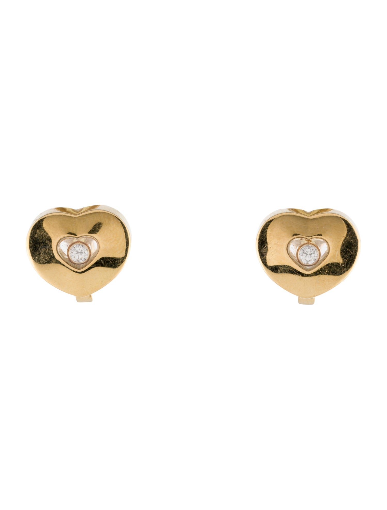Chopard 18K Diamond Heart Earclips