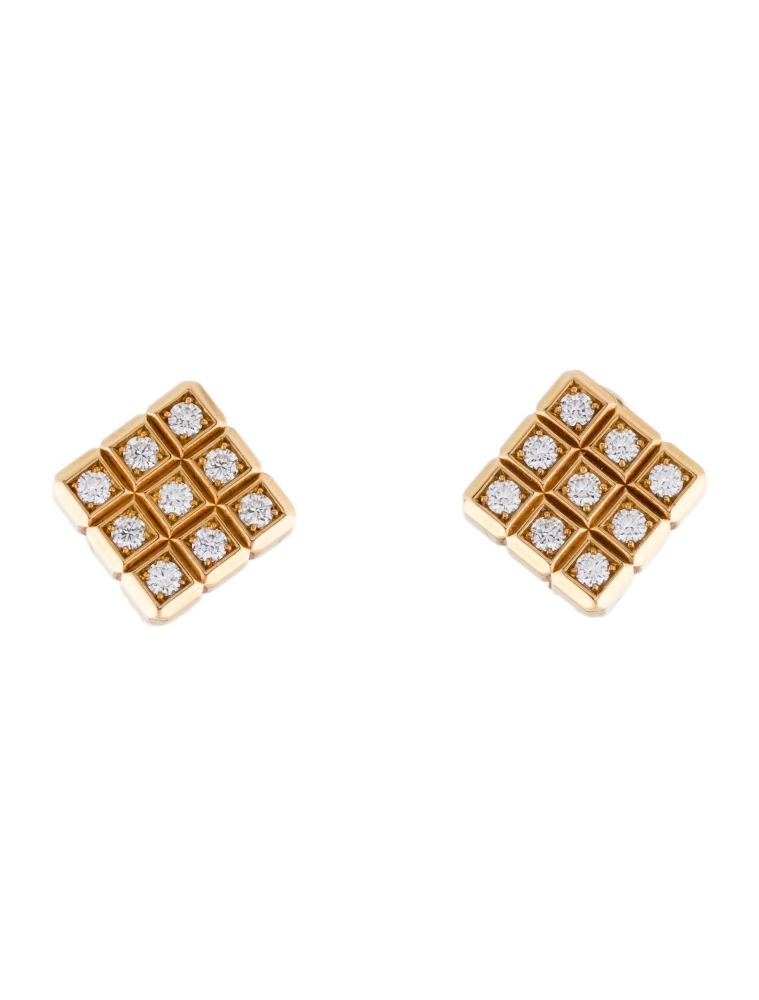 Chopard 18K Diamond Square Earclips