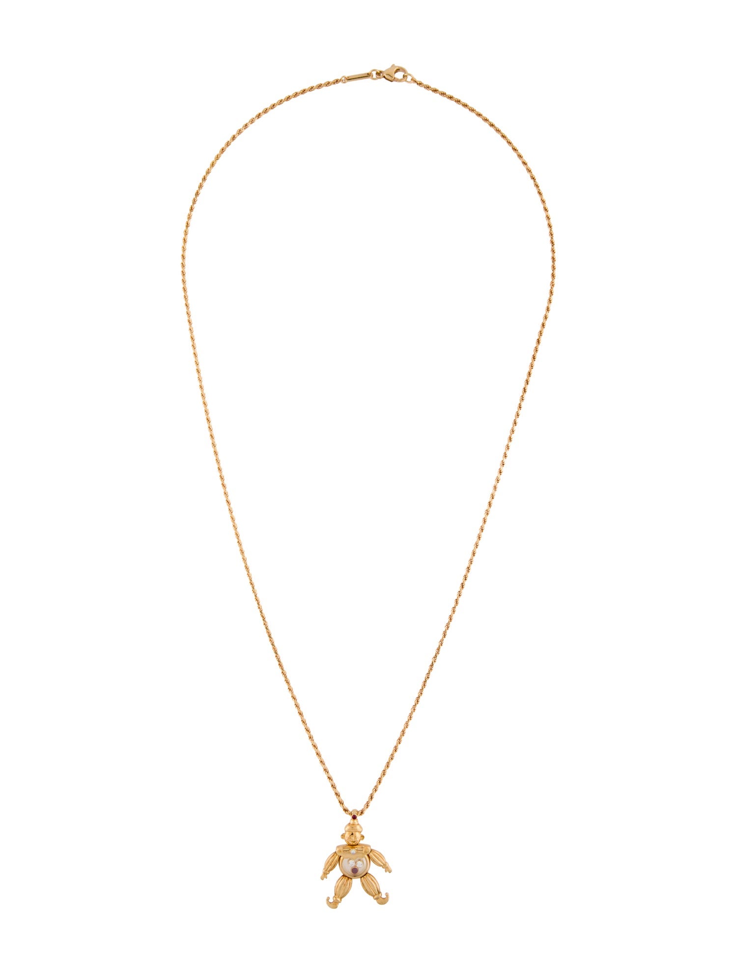 Chopard 18K Ruby & Diamond Clown Pendant Necklace