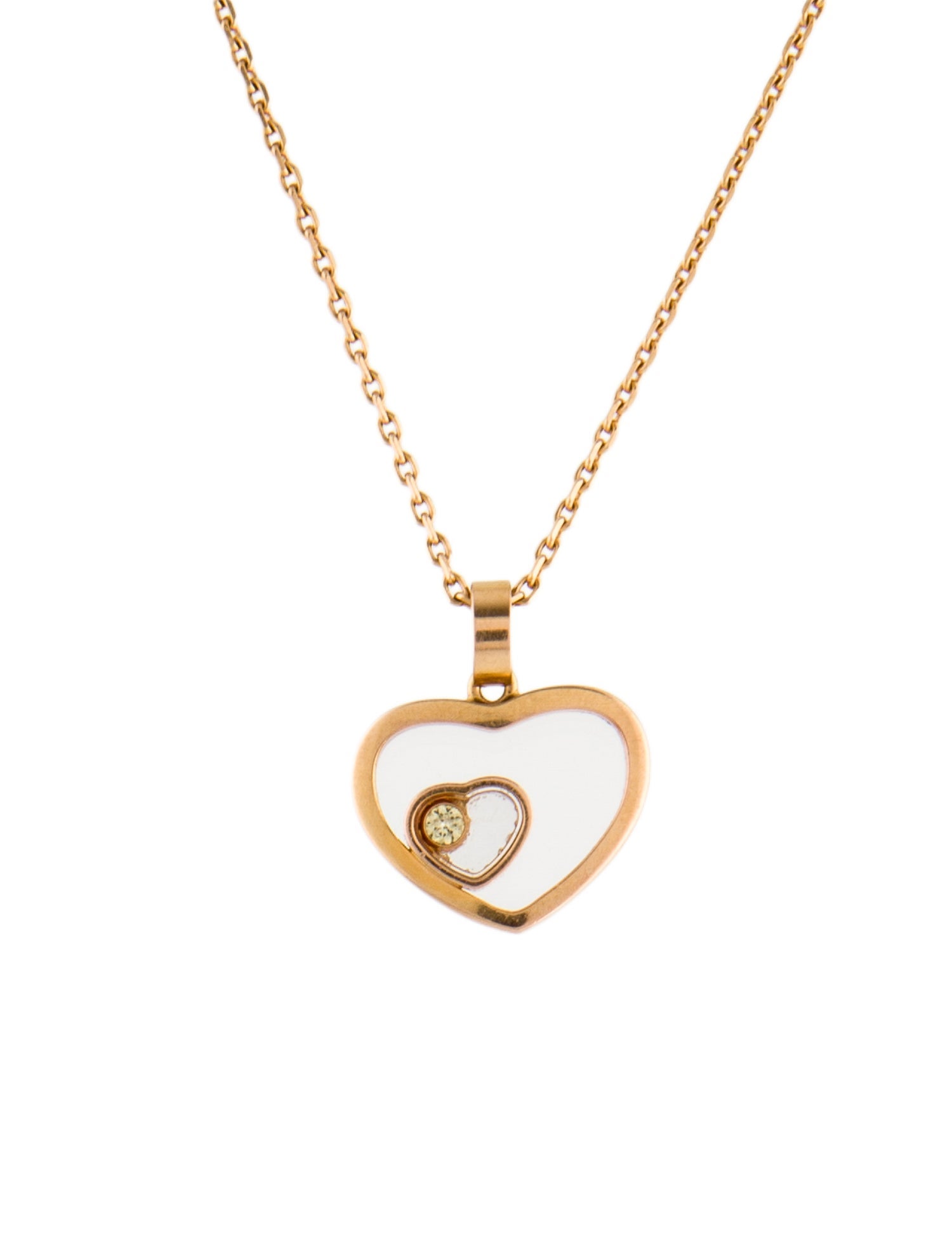 Chopard 18K Diamond Happy Hearts Pendant Necklace