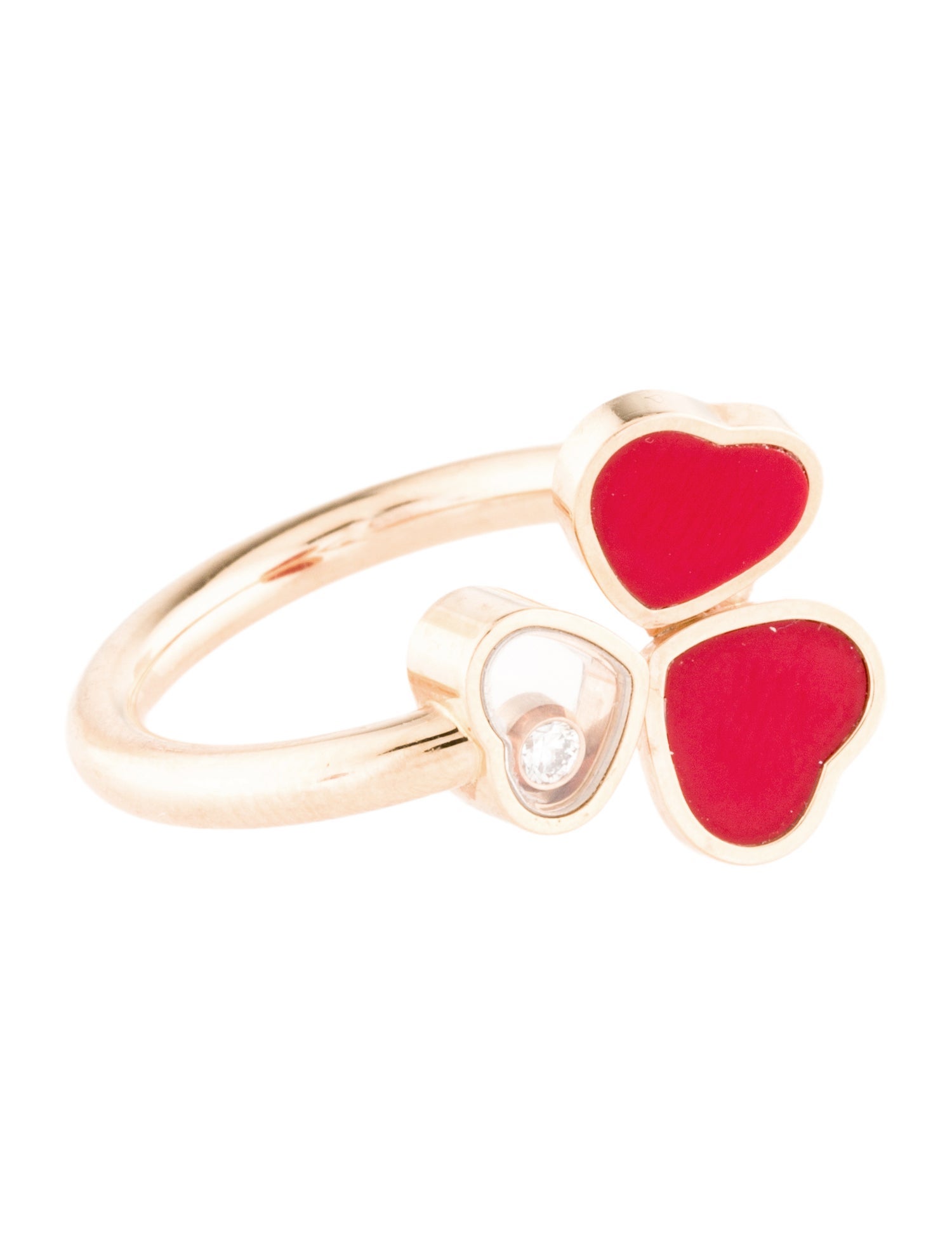 Chopard 18K Diamond & Resin Happy Hearts Cocktail Ring