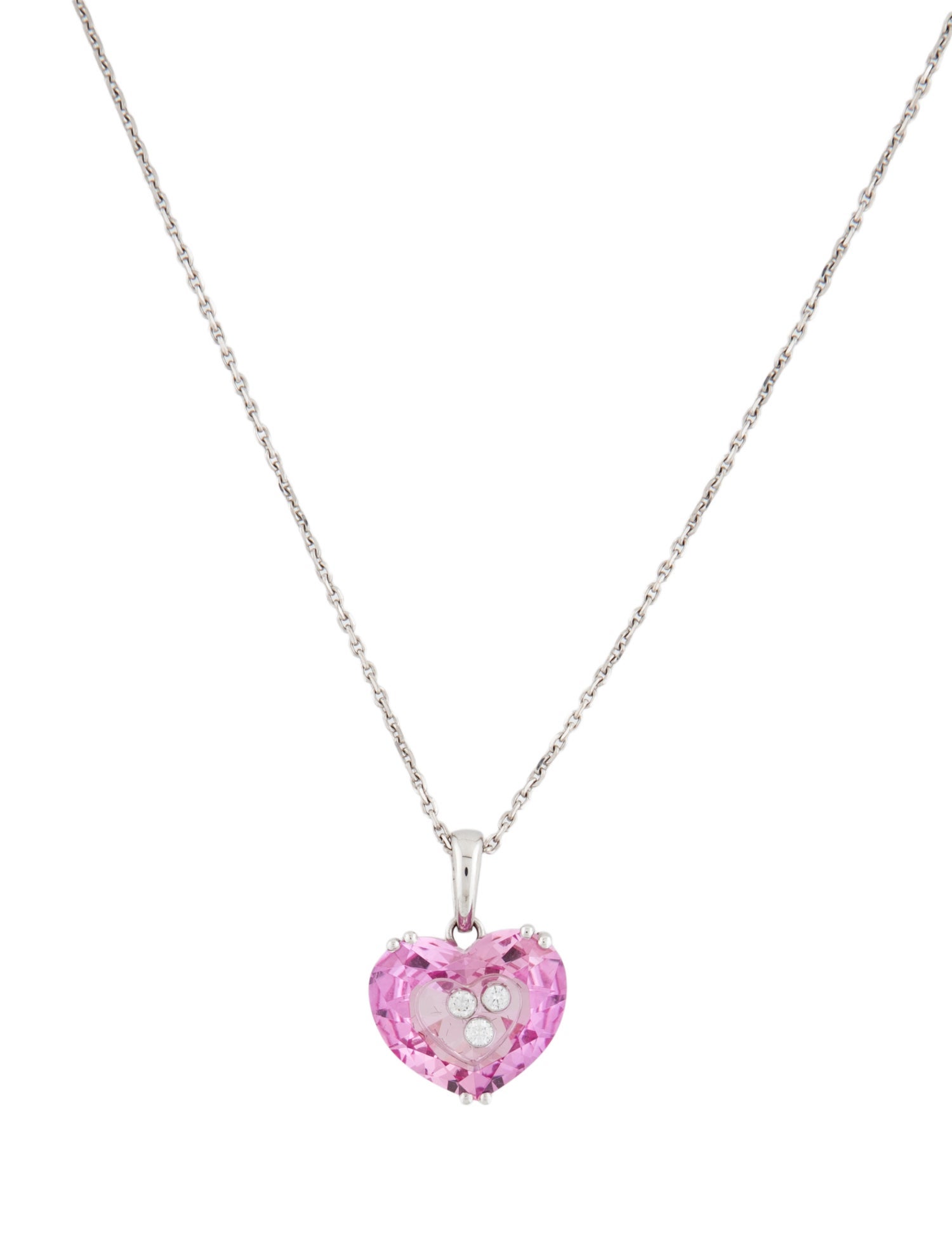 Chopard 18K Synthetic Sapphire & Diamond So Happy Heart Pendant Necklace