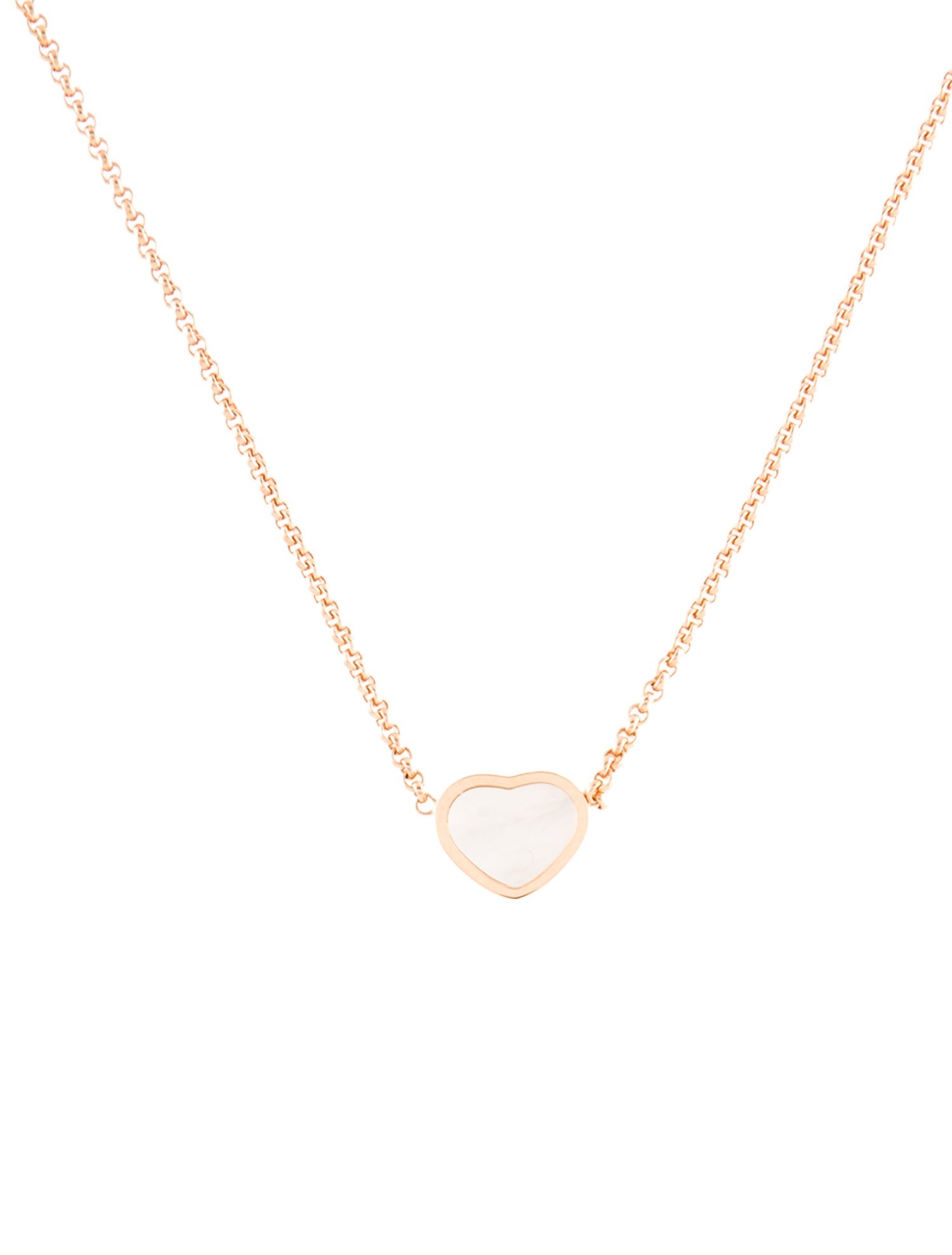 Chopard 18K Mother of Pearl Happy Hearts Pendant Necklace
