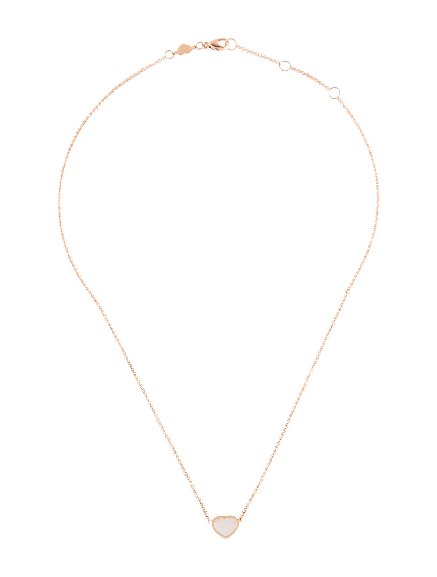 Chopard 18K Mother of Pearl Happy Hearts Pendant Necklace