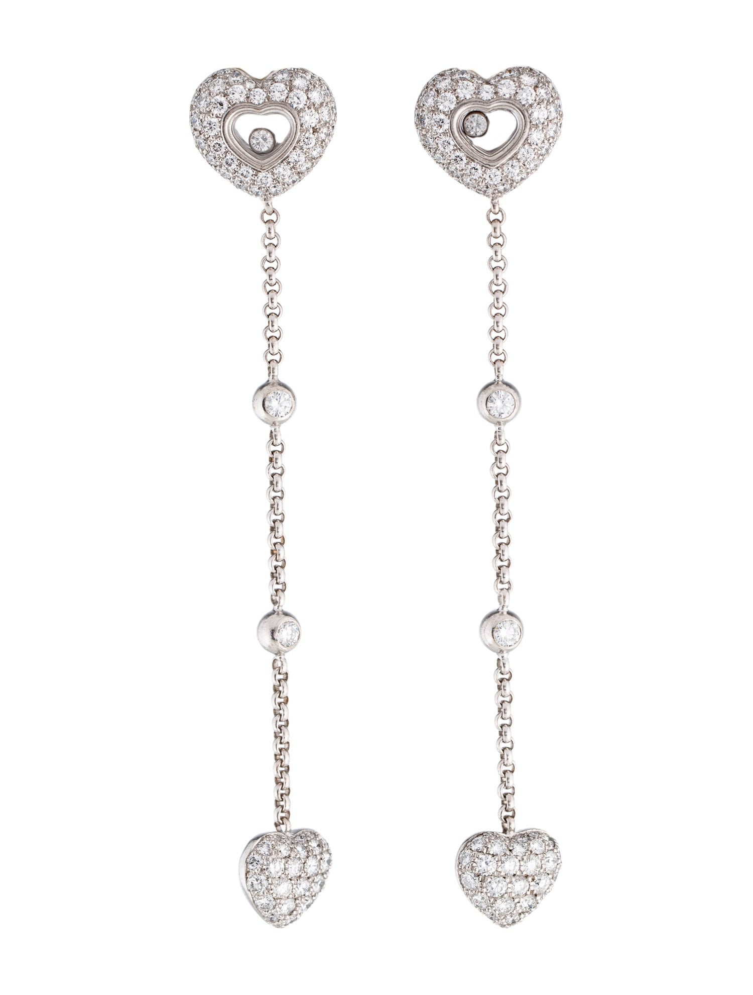 Chopard 18K 2.81ctw Diamond Happy Drop Earrings