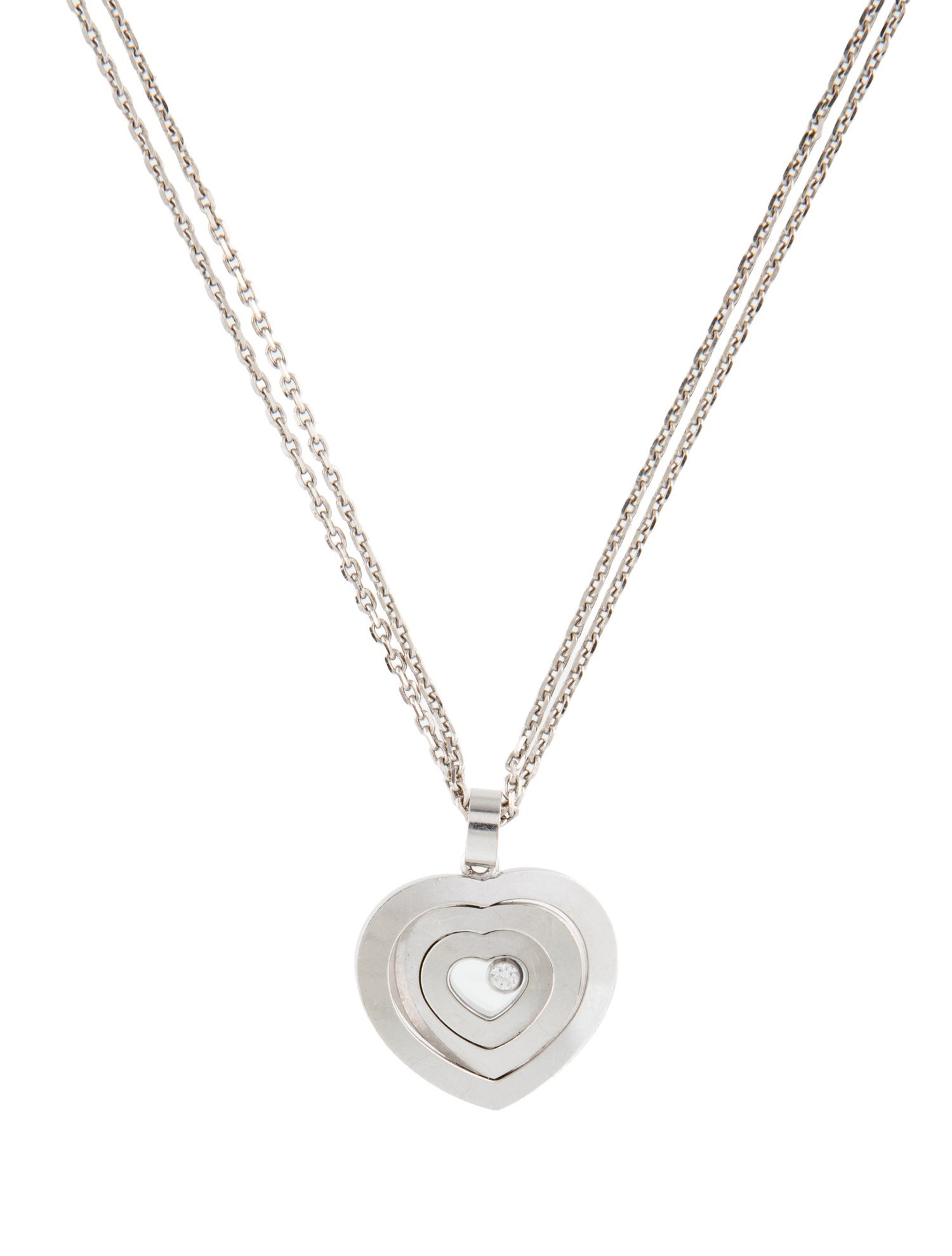 Chopard 18K Diamond Happy Spirit Heart Pendant Necklace