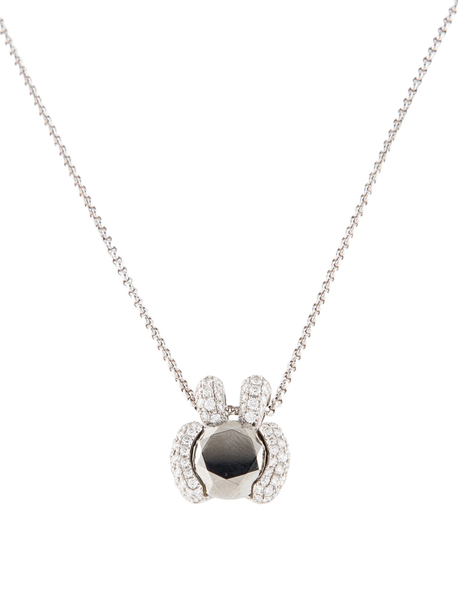 Chopard 18K Chrome Stone & Diamond Pendant Necklace