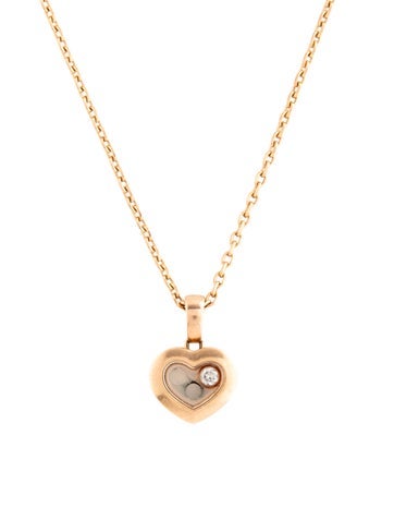 Pre-owned Chopard 18k Happy Heart Icons Pendant Necklace, 17.5" In Multicolor