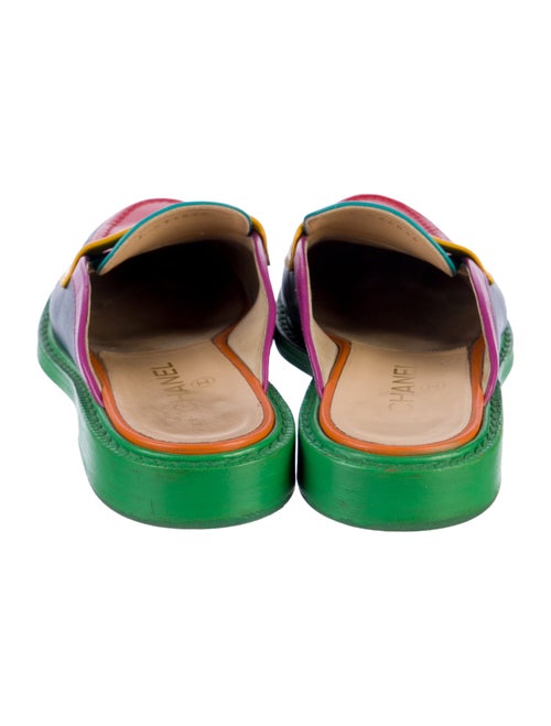 Chanel Pharrell Leather Colorblock Pattern Mules