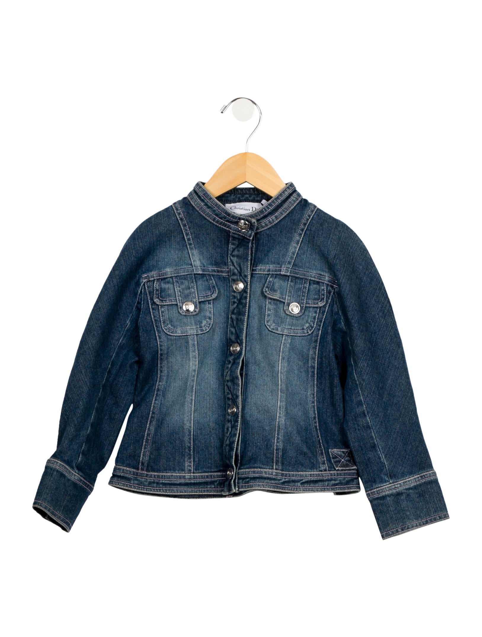 Christian Dior Girls' Collarless Denim Jacket Girls CHR119903 The