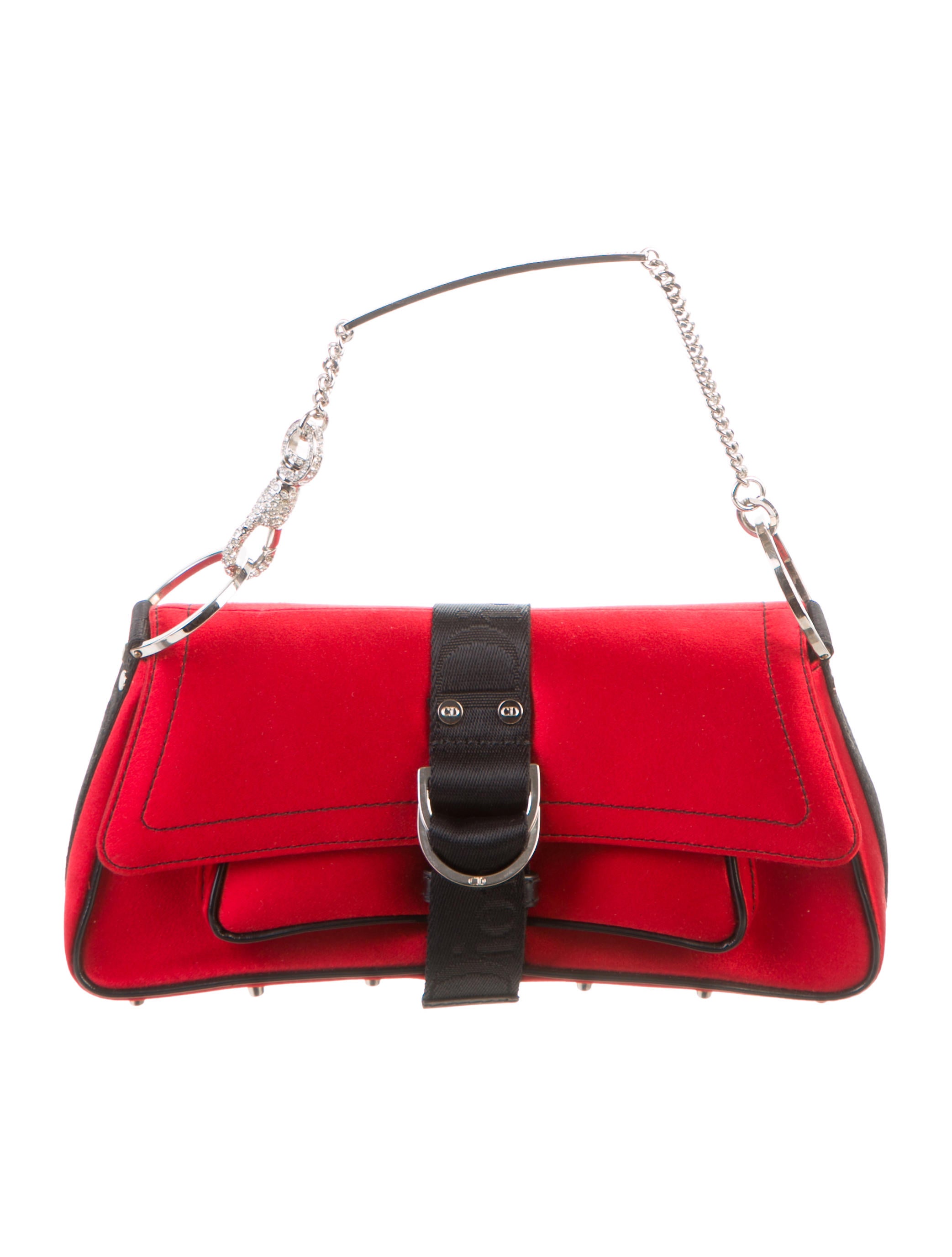 Christian Dior Embellished Satin Hardcore Pochette - Red Mini Bags