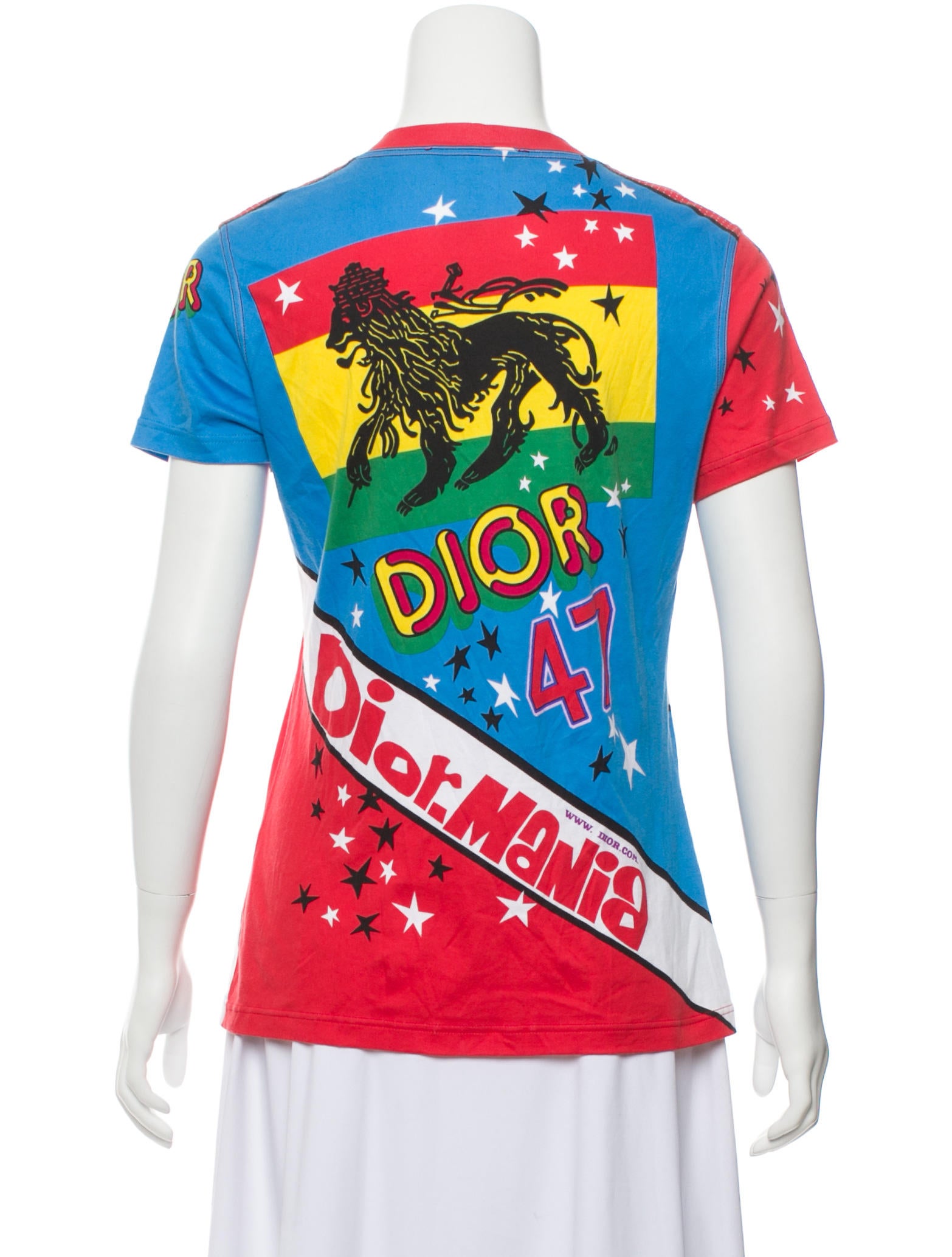 Christian Dior Rasta Mania Graphic Print T-Shirt - Red Tops