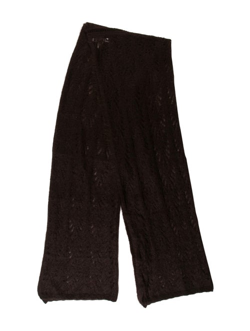 Christian Dior Mohair Knit Scarf Brown