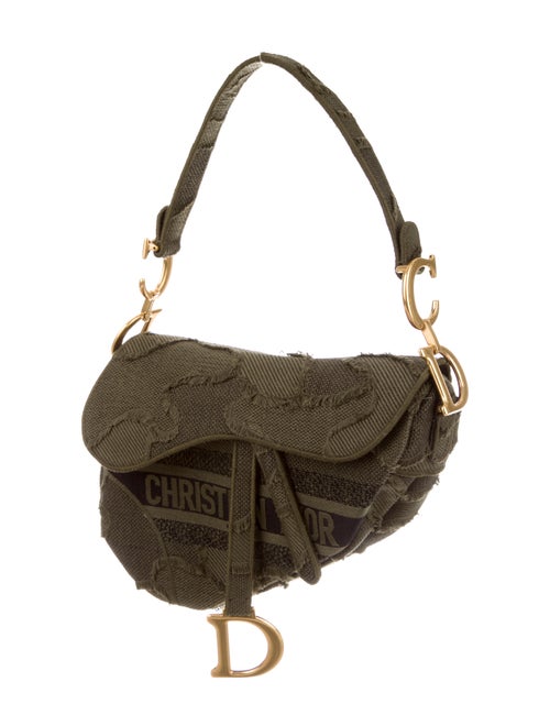 Christian Dior 2020 Camouflage Embroidered Saddle Bag Handbags
