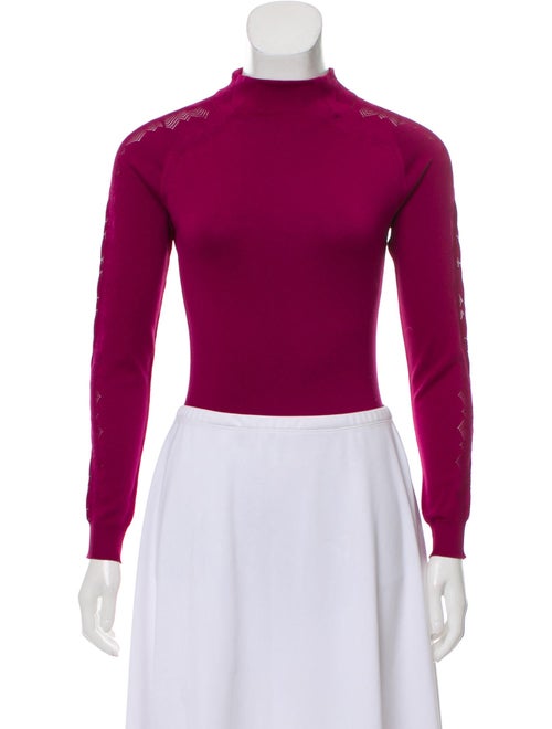 Christian Dior Long Sleeve Knit Bodysuit Magenta
