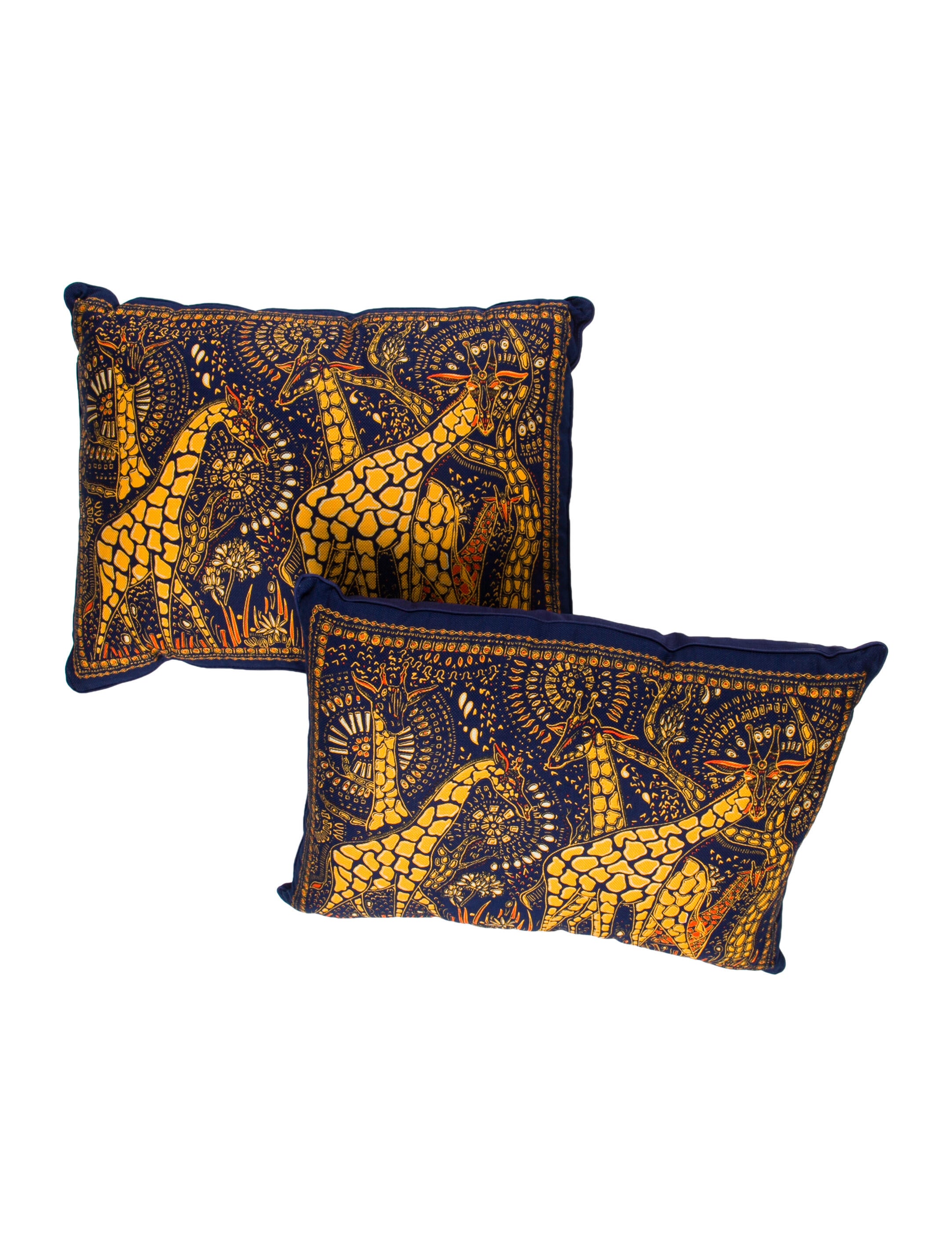 Christian Dior Pair of Animal Giraffe Throw Pillows Pillows & Throws