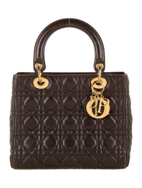 Christian Dior Vintage Medium Lady Dior Bag gold